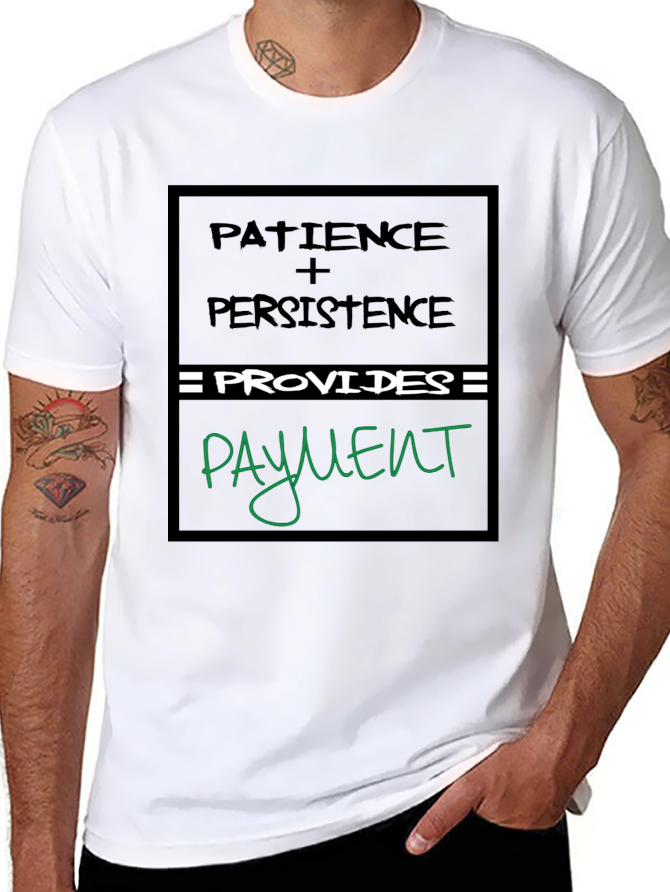 Black Patience & Persistence Graphic Tee view 8