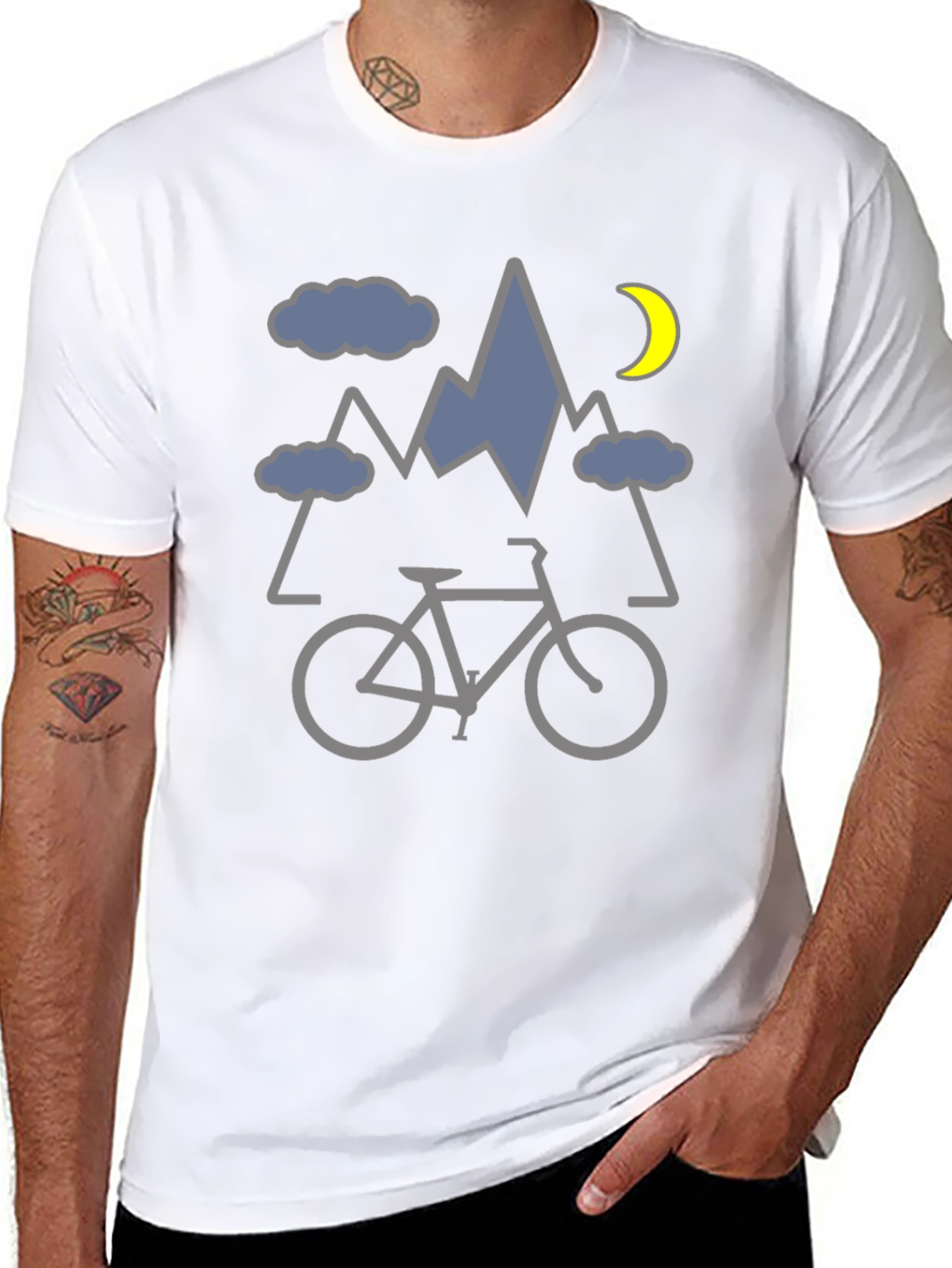 Black Mountain Bike Graphic Tee - Adventure Awaits view 8