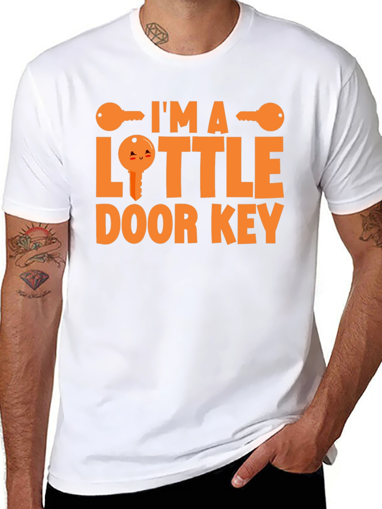 Black I'm a Little Door Key Funny Graphic Tee view 8