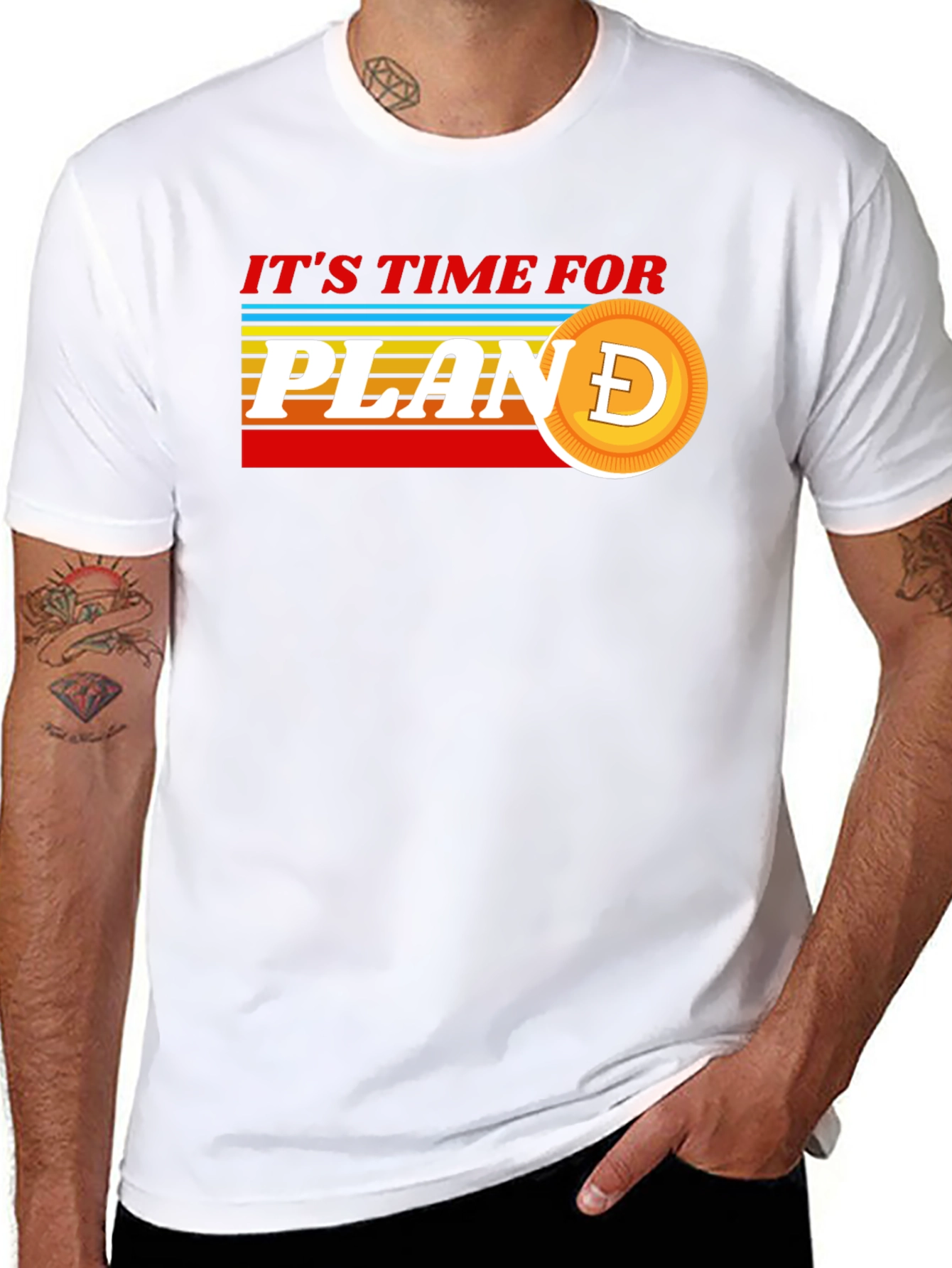 Black It's Time For Plan Doge T-Shirt view 8