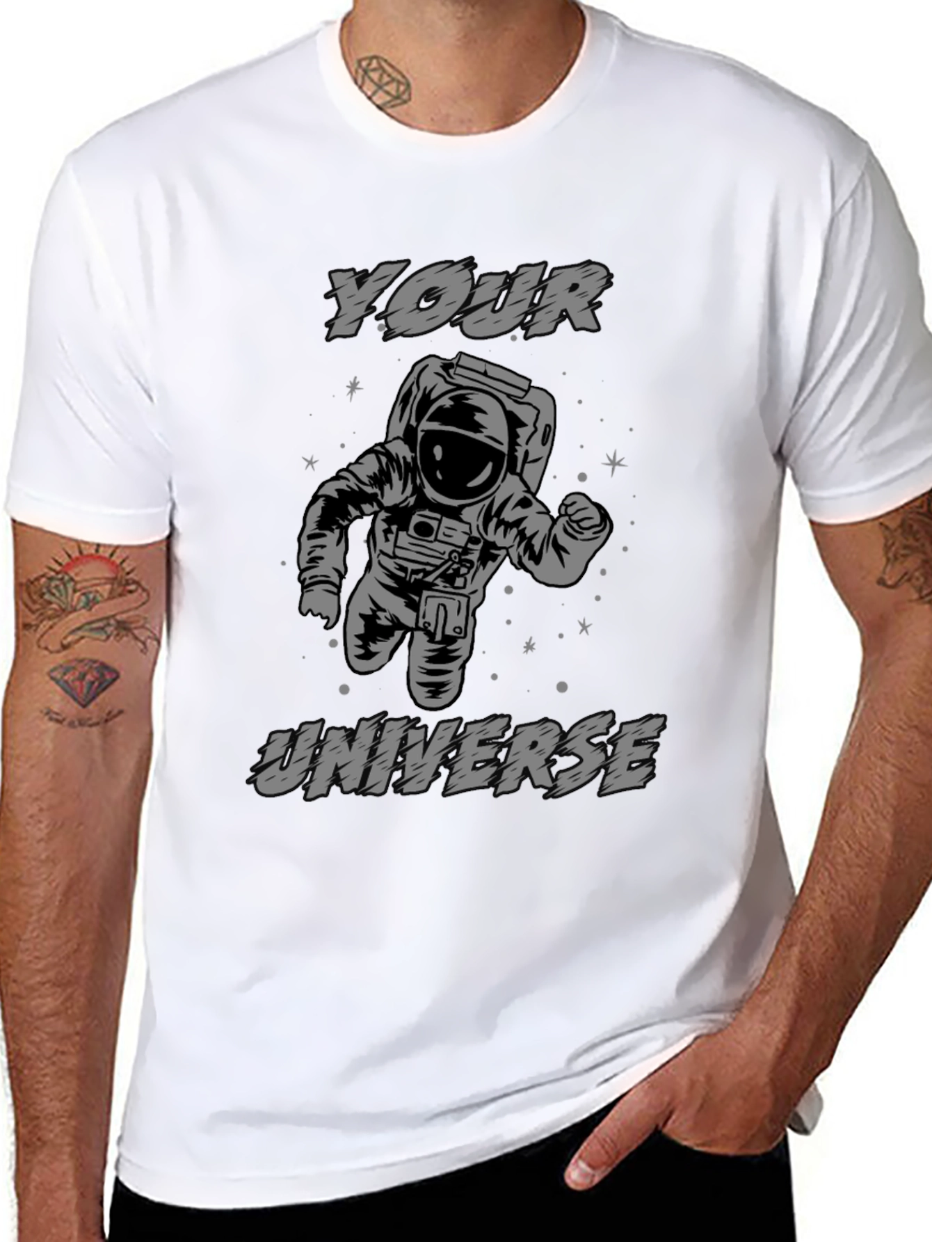 Black Your Universe Astronaut Graphic T-Shirt view 8
