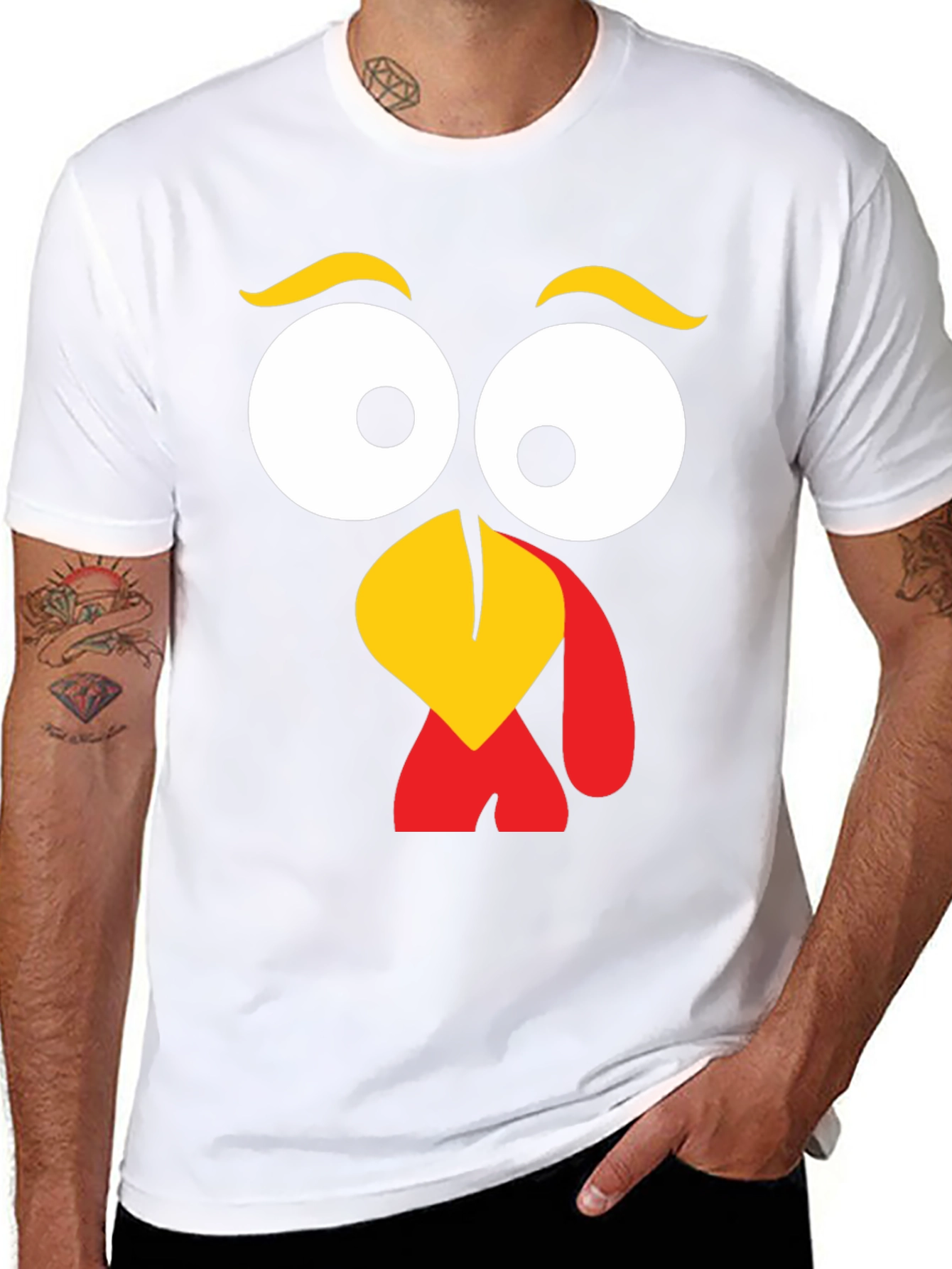 Black Turkey Face Graphic Tee - Thanksgiving Fun view 8
