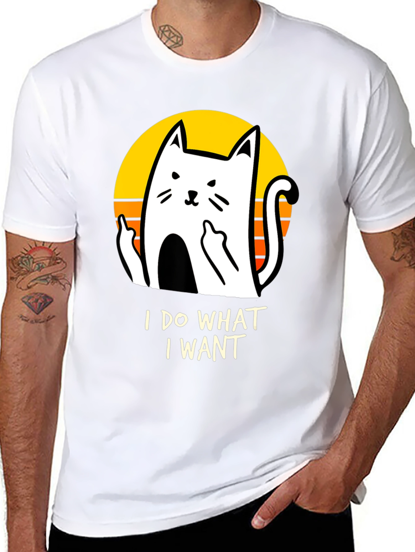 Black I Do What I Want Cat Graphic Tee view 8