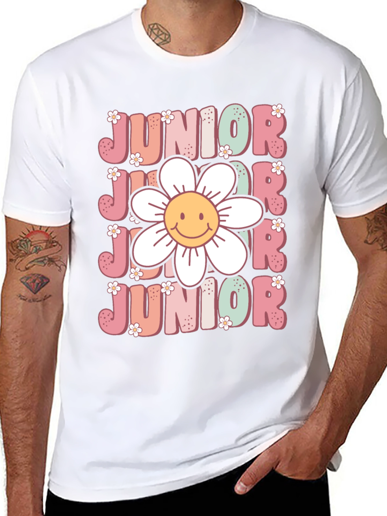 Black Junior Smiley Face T-Shirt view 8