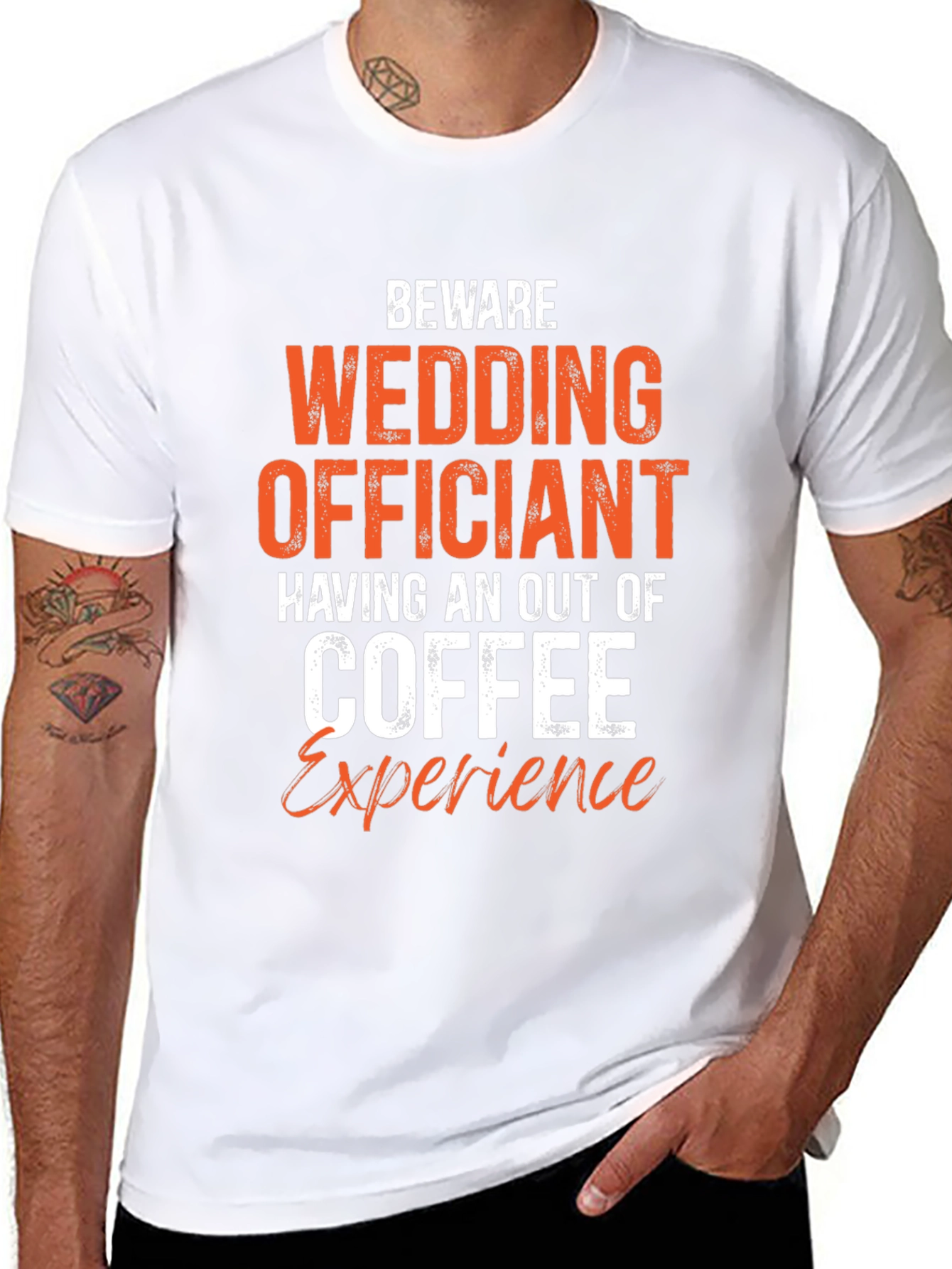 Black Beware Wedding Officiant Coffee T-Shirt view 8