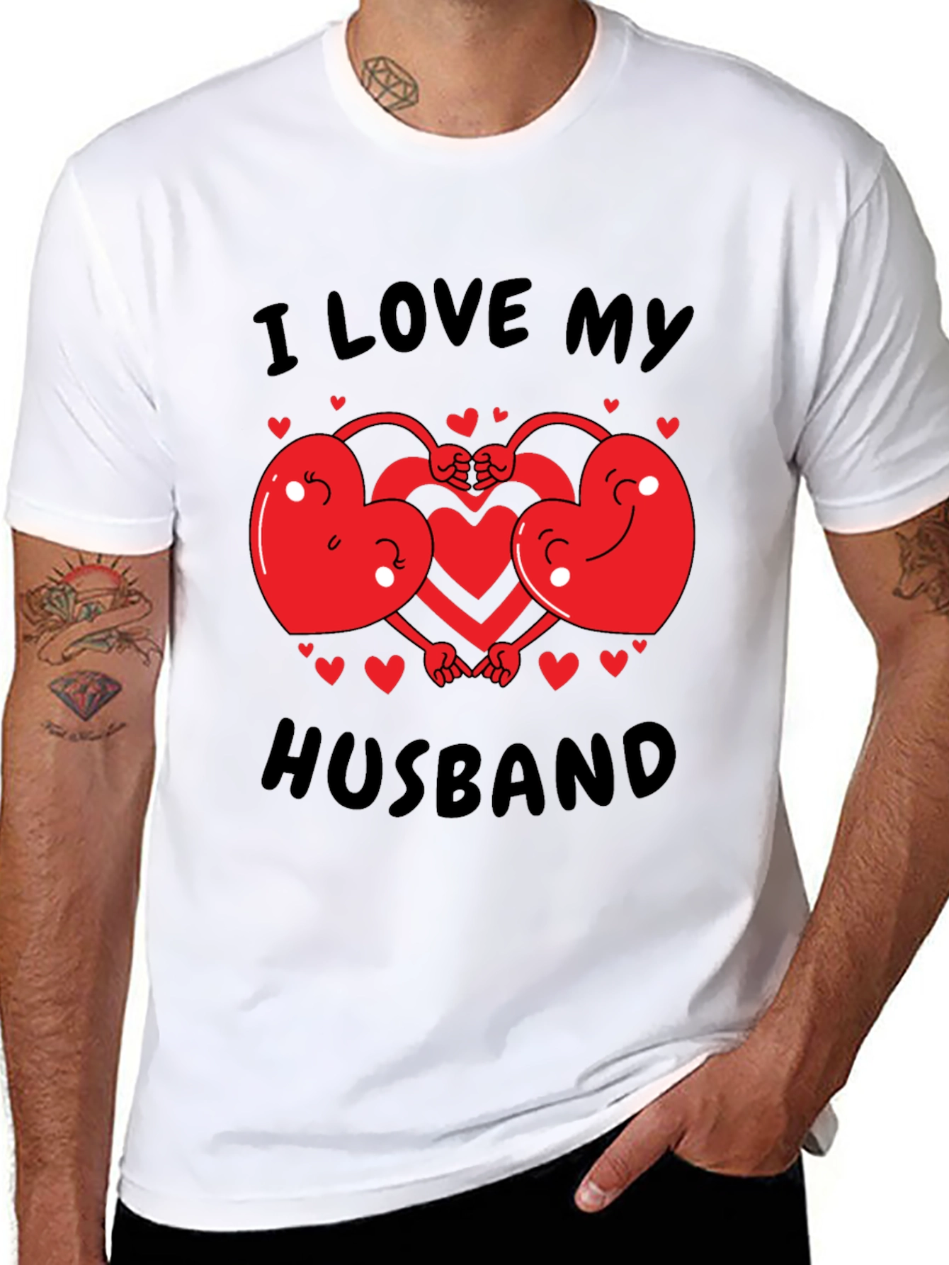 Black I Love My Husband Graphic T-Shirt view 8
