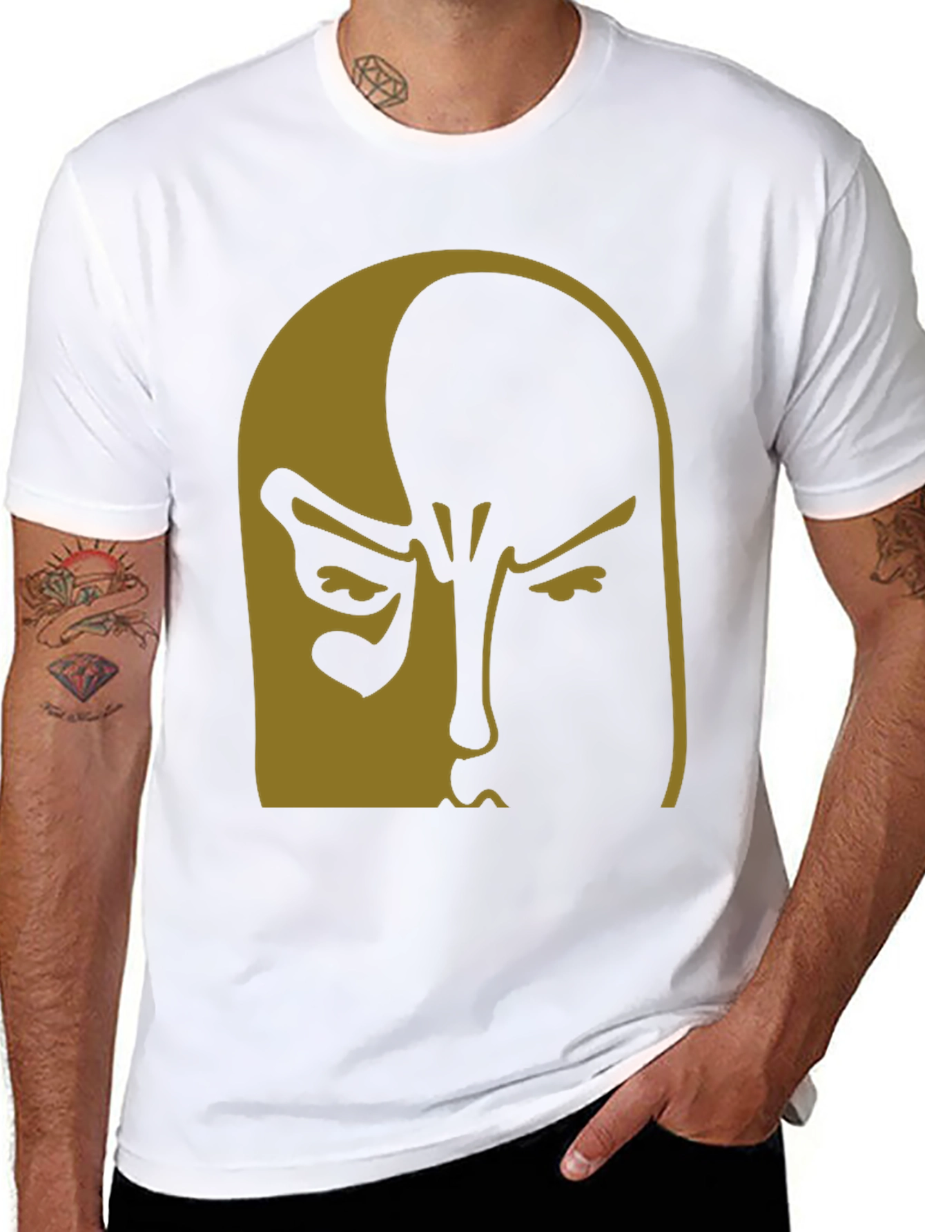 Black Mystery Face Graphic Tee view 8