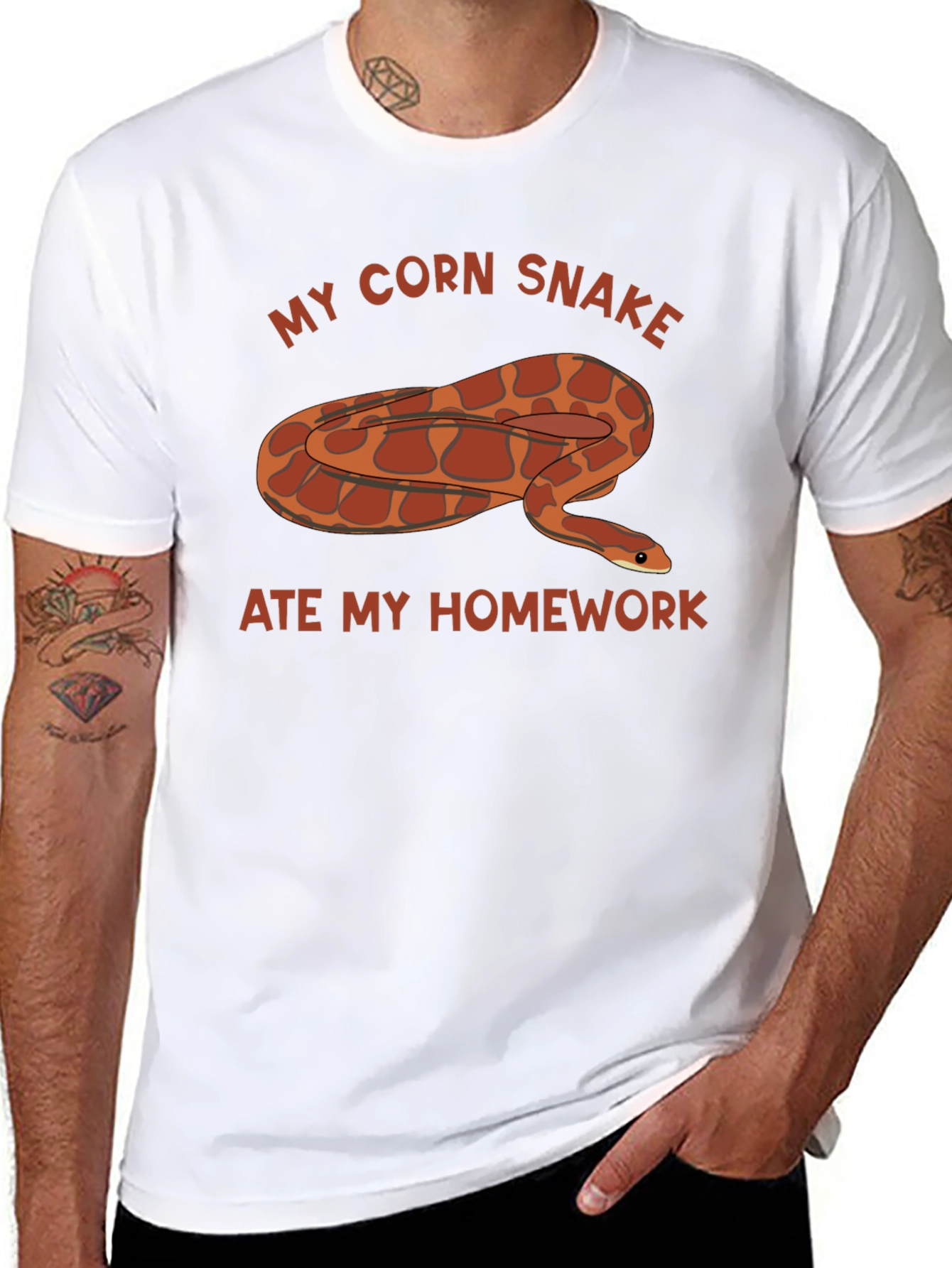 Black My Corn Snake Ate My Homework T-Shirt view 8