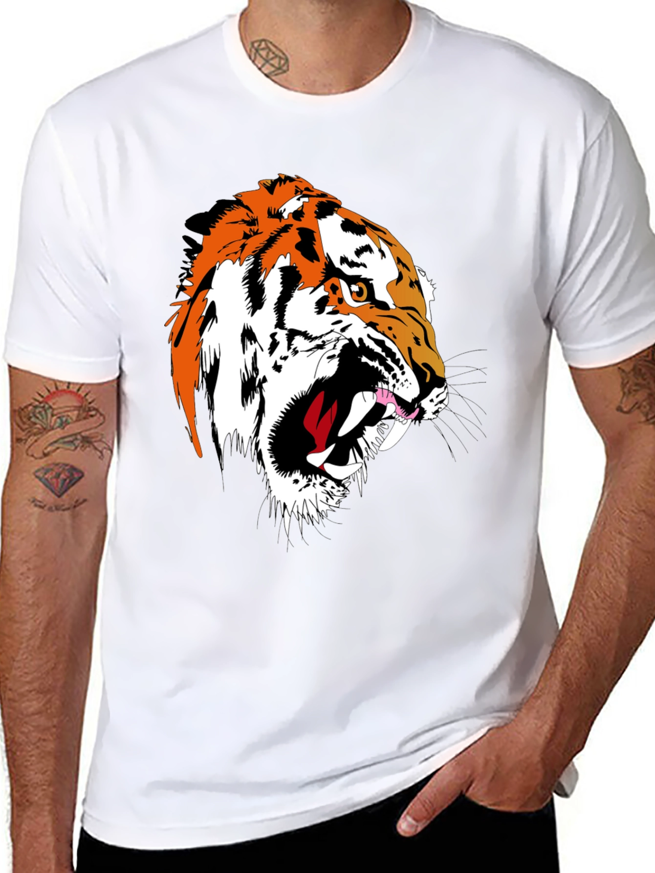 Black Tiger Graphic Tee - Fierce Black T-Shirt view 8