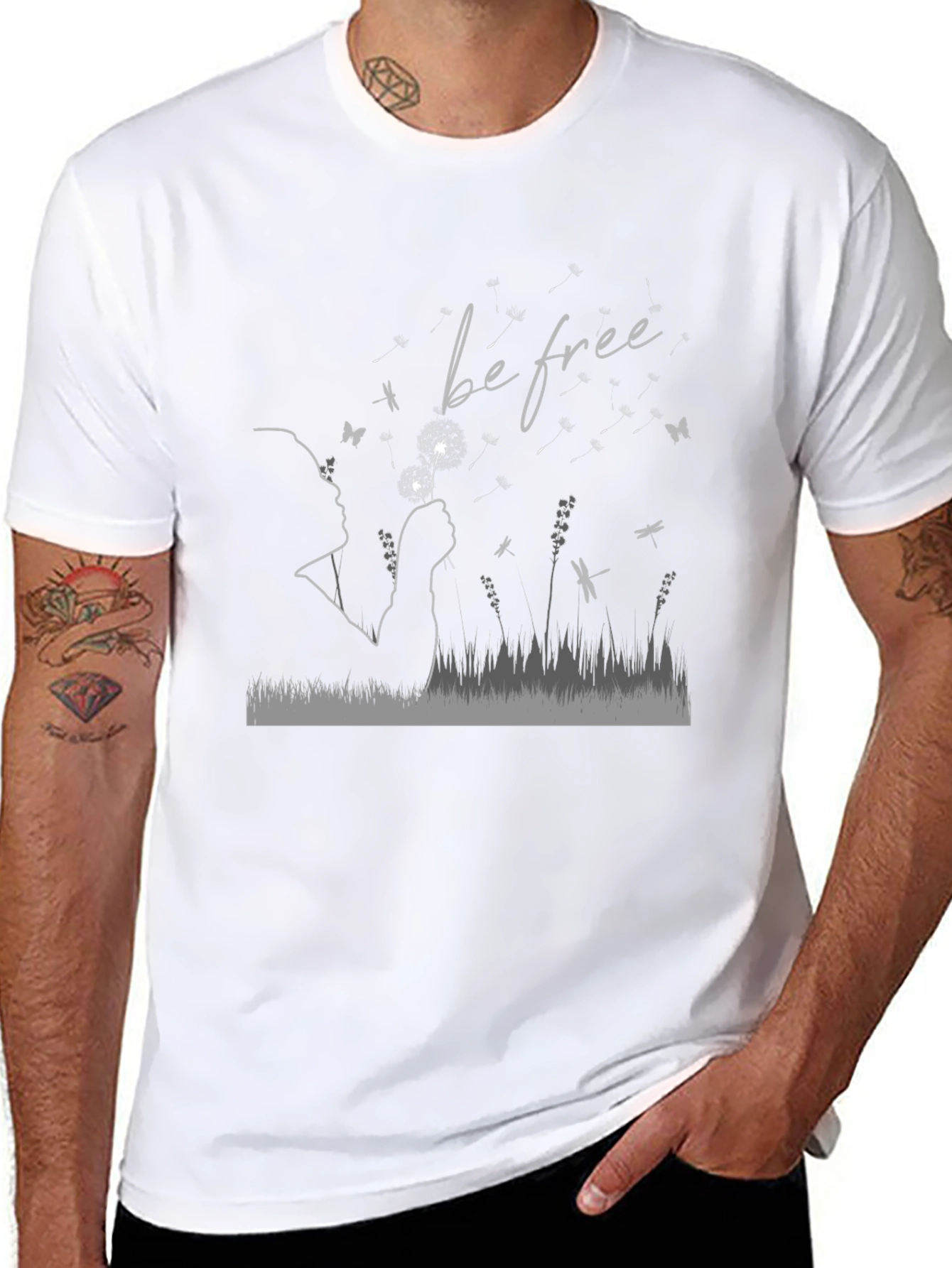 Black Be Free Graphic T-Shirt - Soft Cotton Blend view 8