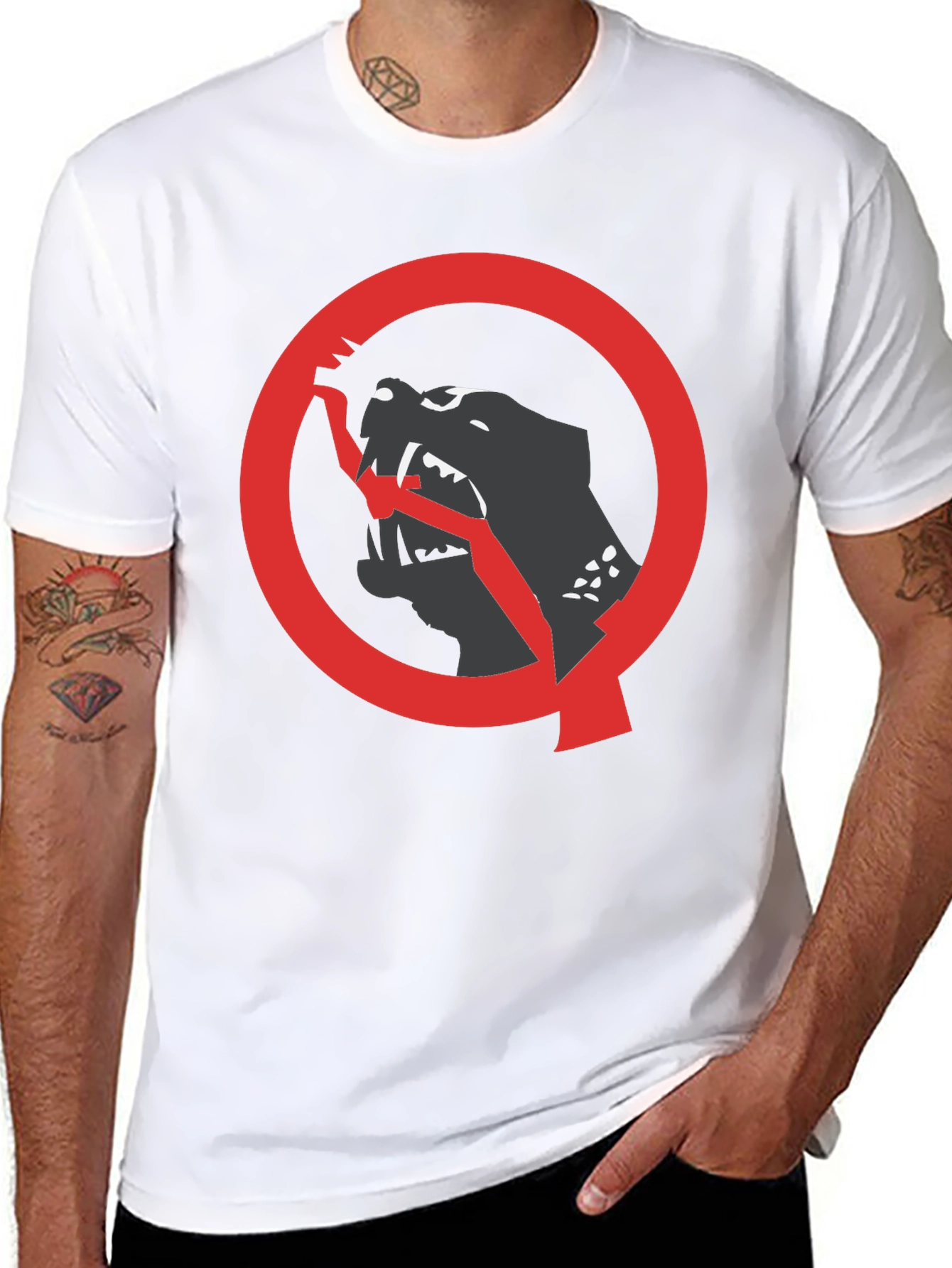 Bold Graphic Tee: Black Panther Circle Design - 8