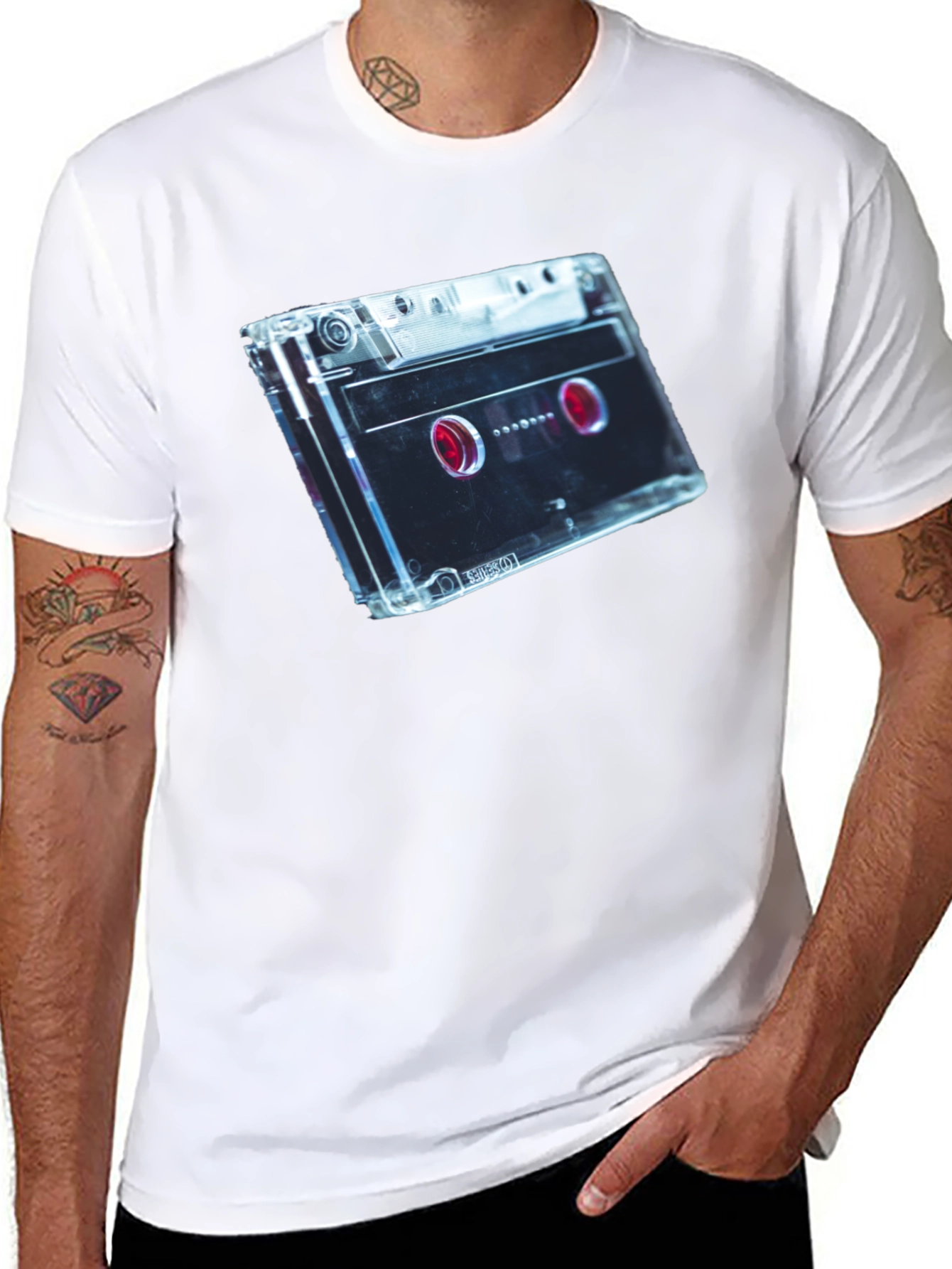 Black Retro Cassette Tape Graphic Tee - Black view 8