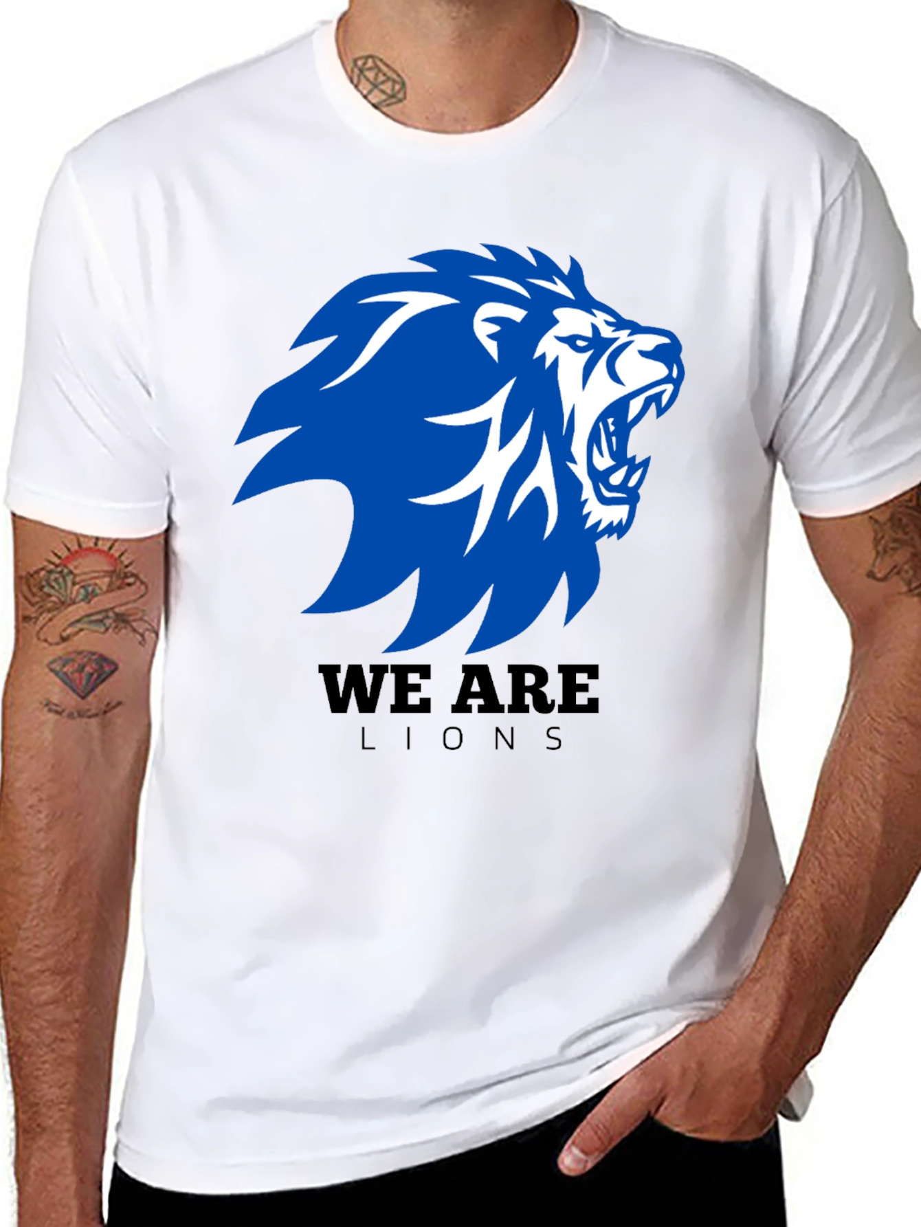 Black We Are Lions Graphic T-Shirt - Black view 8
