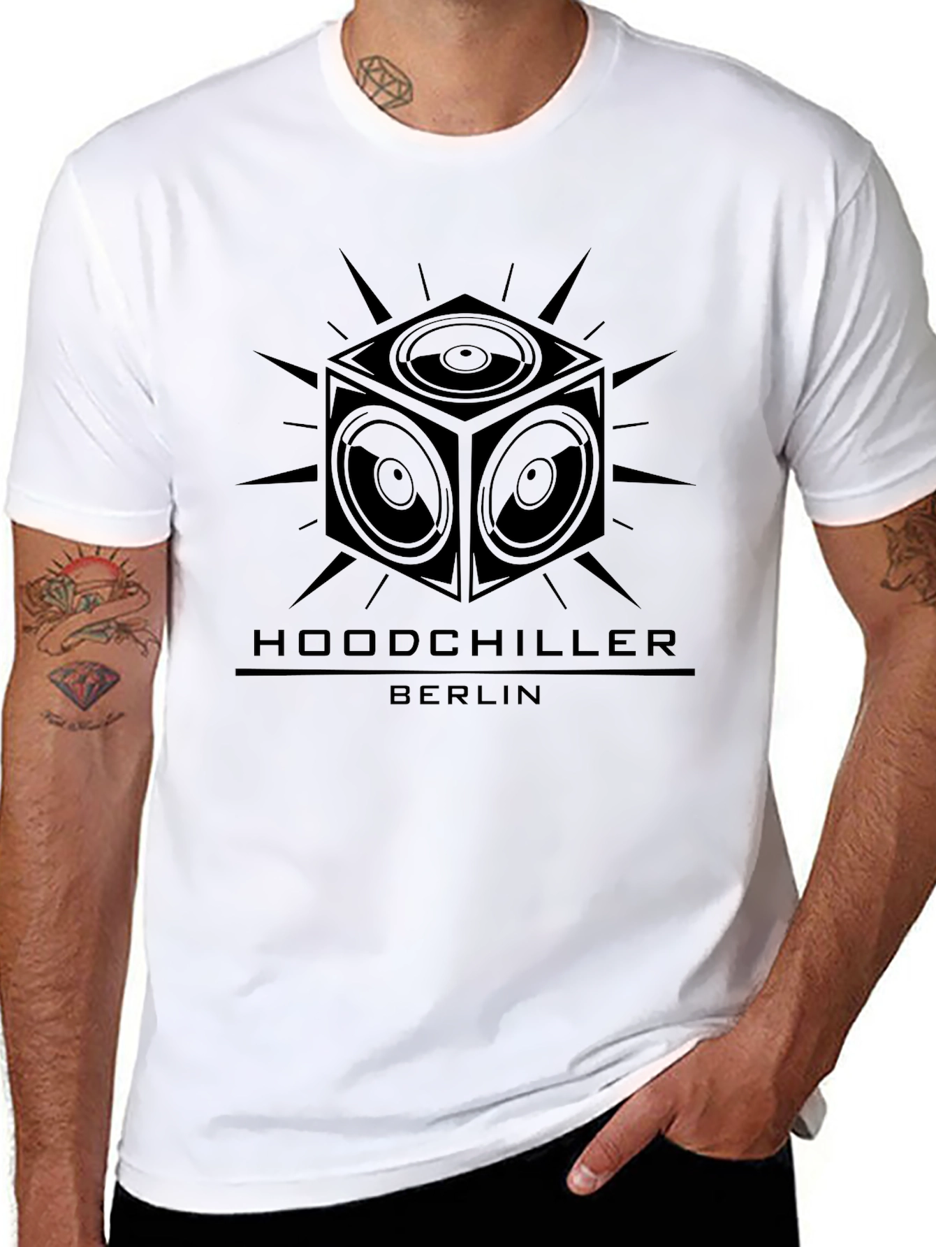 Black Hoodchiller Berlin Speaker Cube Black T-Shirt view 8