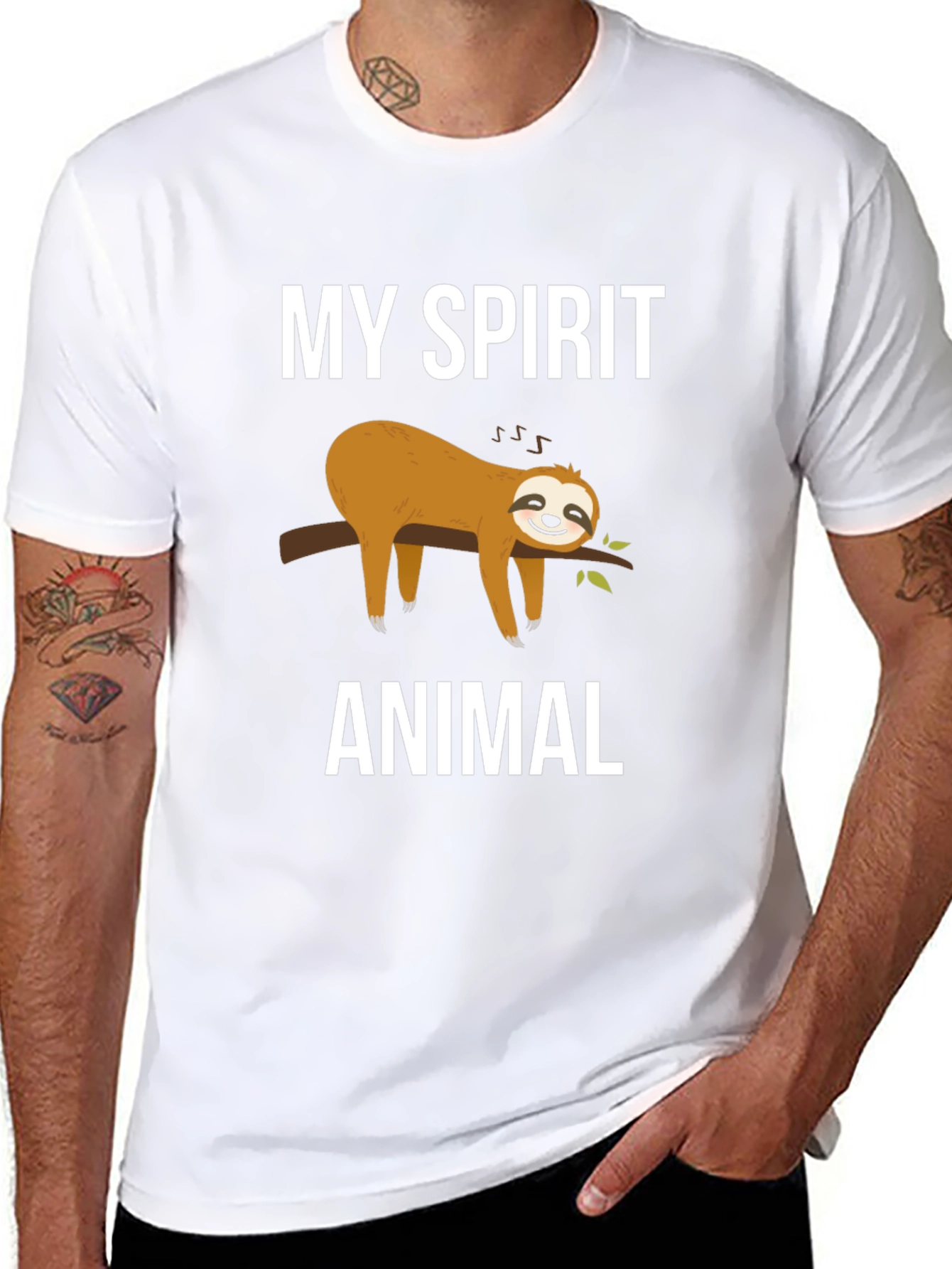 Black My Spirit Animal Sloth Graphic Tee view 8