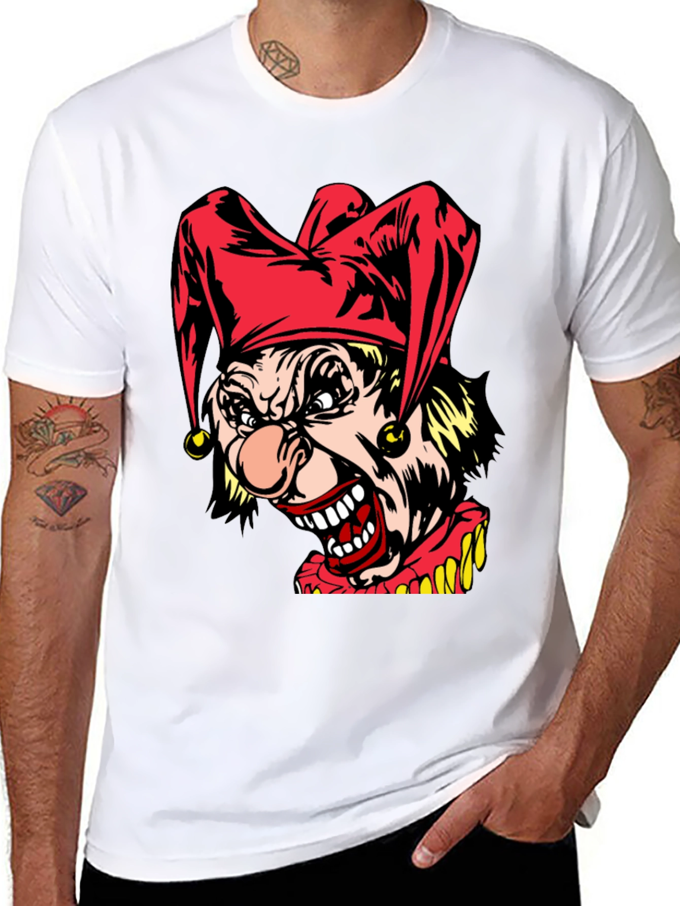 Black Creepy Clown T-Shirt - Horror Jester Graphic Tee view 8