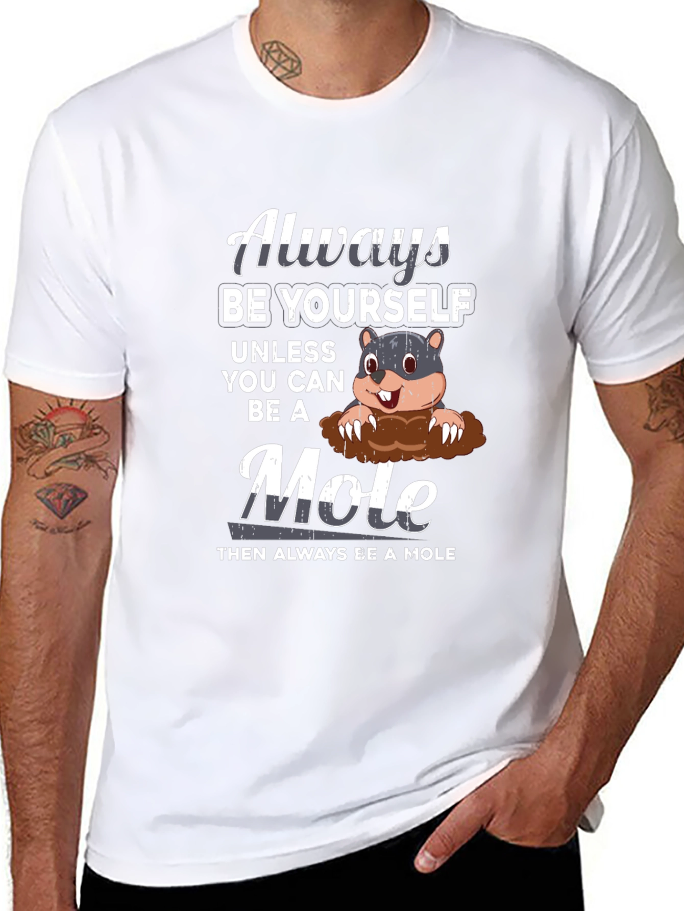 Black Always Be Yourself Unless Mole T-Shirt view 8