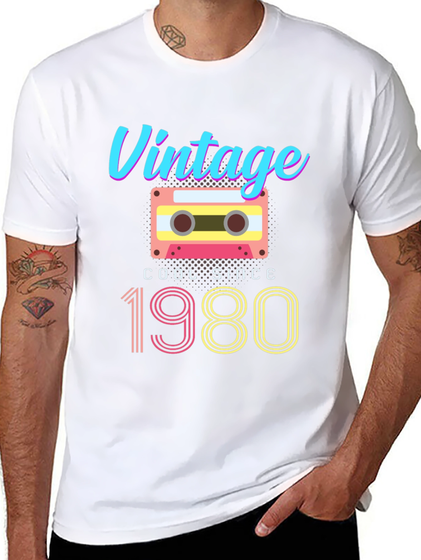 Black Vintage 1980 Cassette T-Shirt view 8