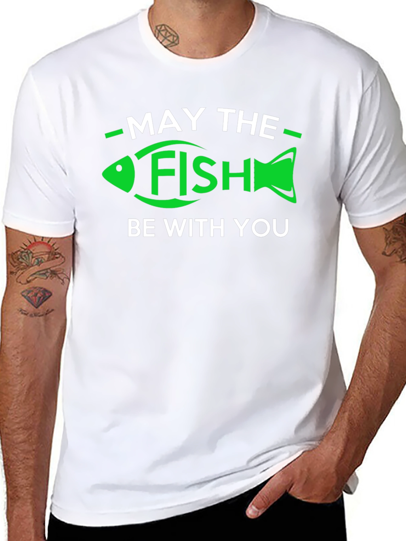 Black May the Fish Be With You T-Shirt view 8