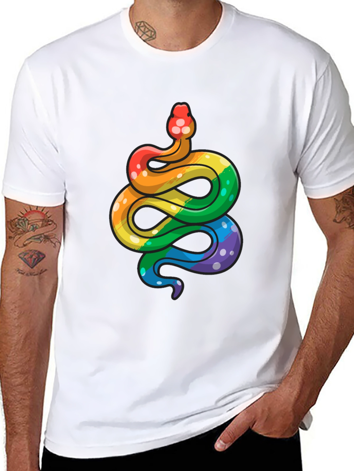 Black Rainbow Snake T-Shirt - Pride Apparel view 8
