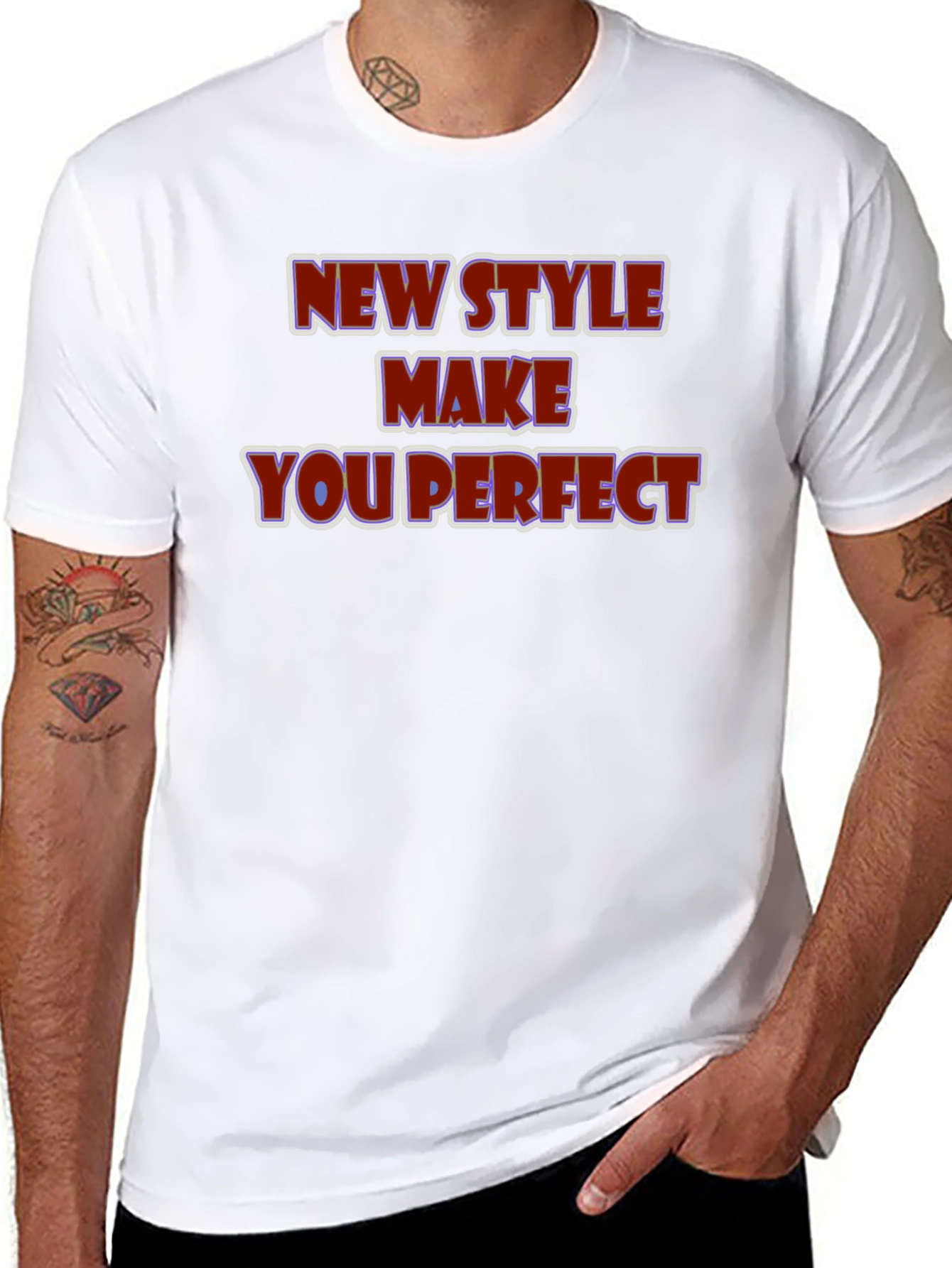 Black New Style Make You Perfect Black Graphic Tee view 8