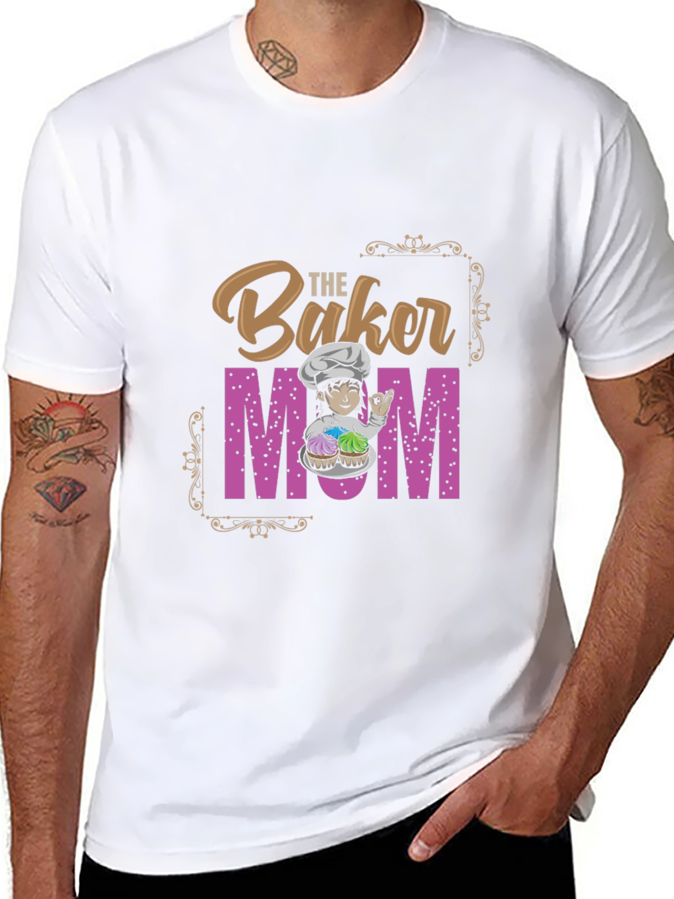 Black Baker Mom T-Shirt - Baking Love view 8