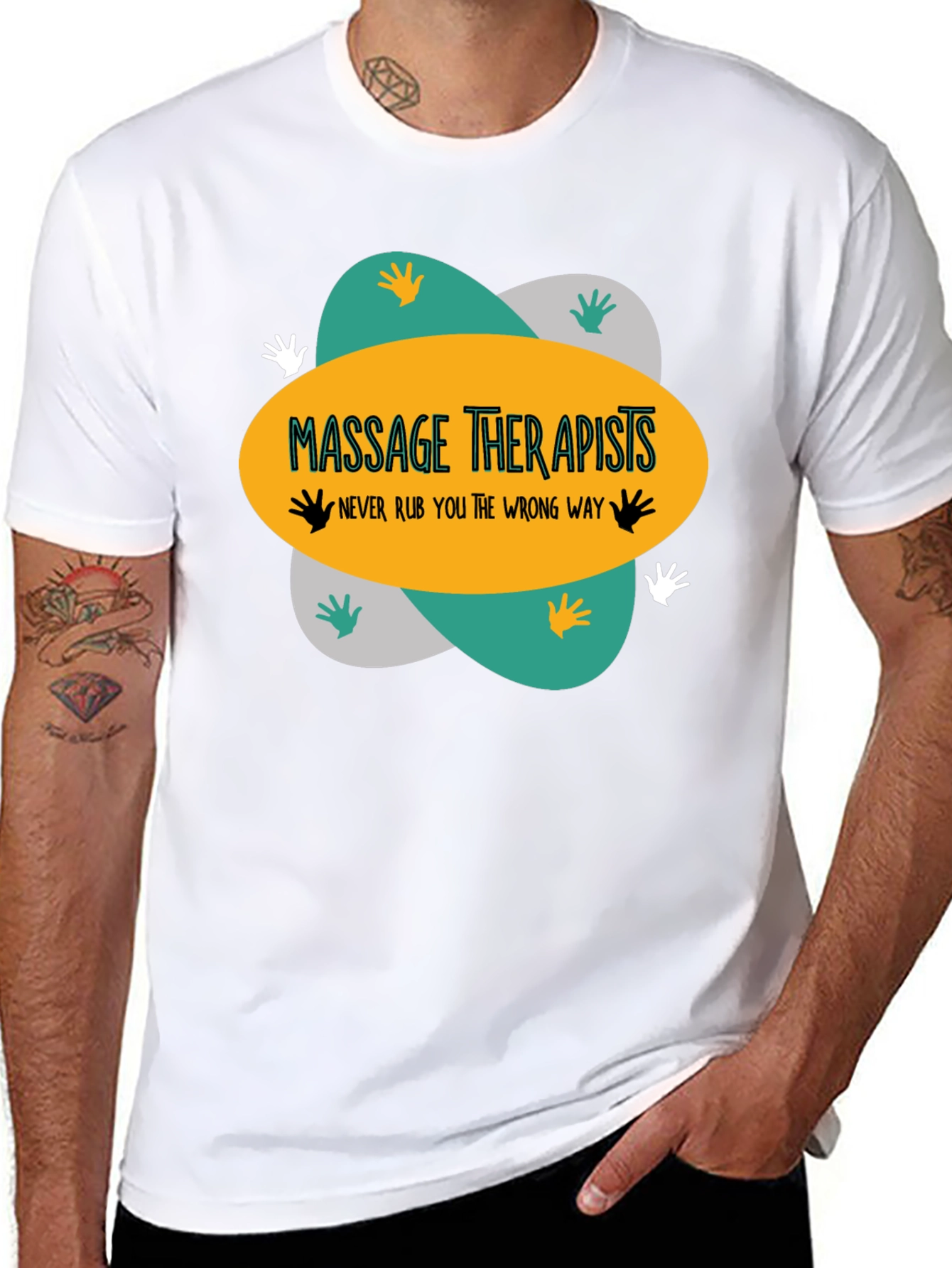 Black Massage Therapists T-Shirt - Funny Massage Gift view 8