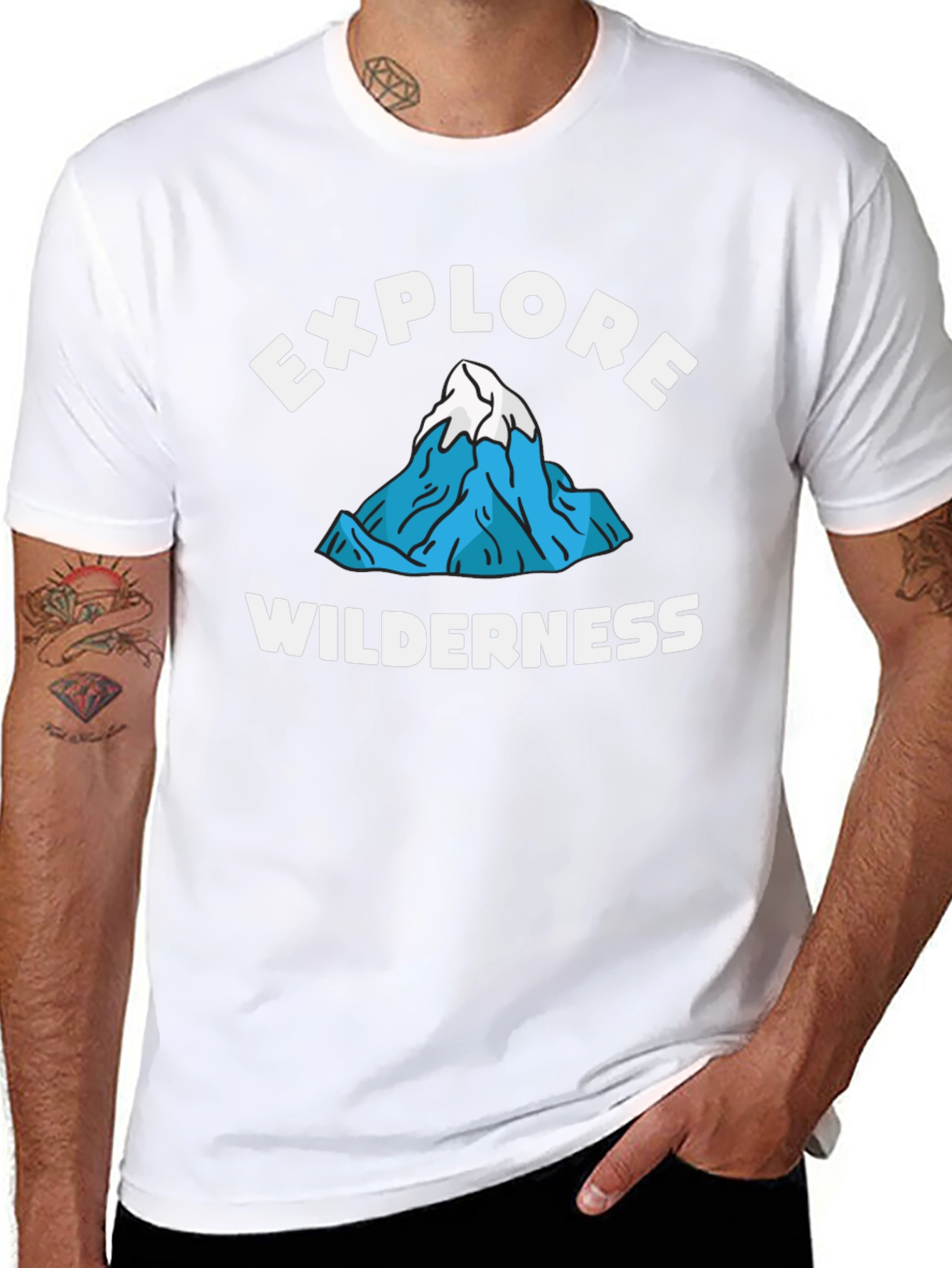 Black Explore Wilderness Graphic Tee - Black Cotton T-Shirt view 8