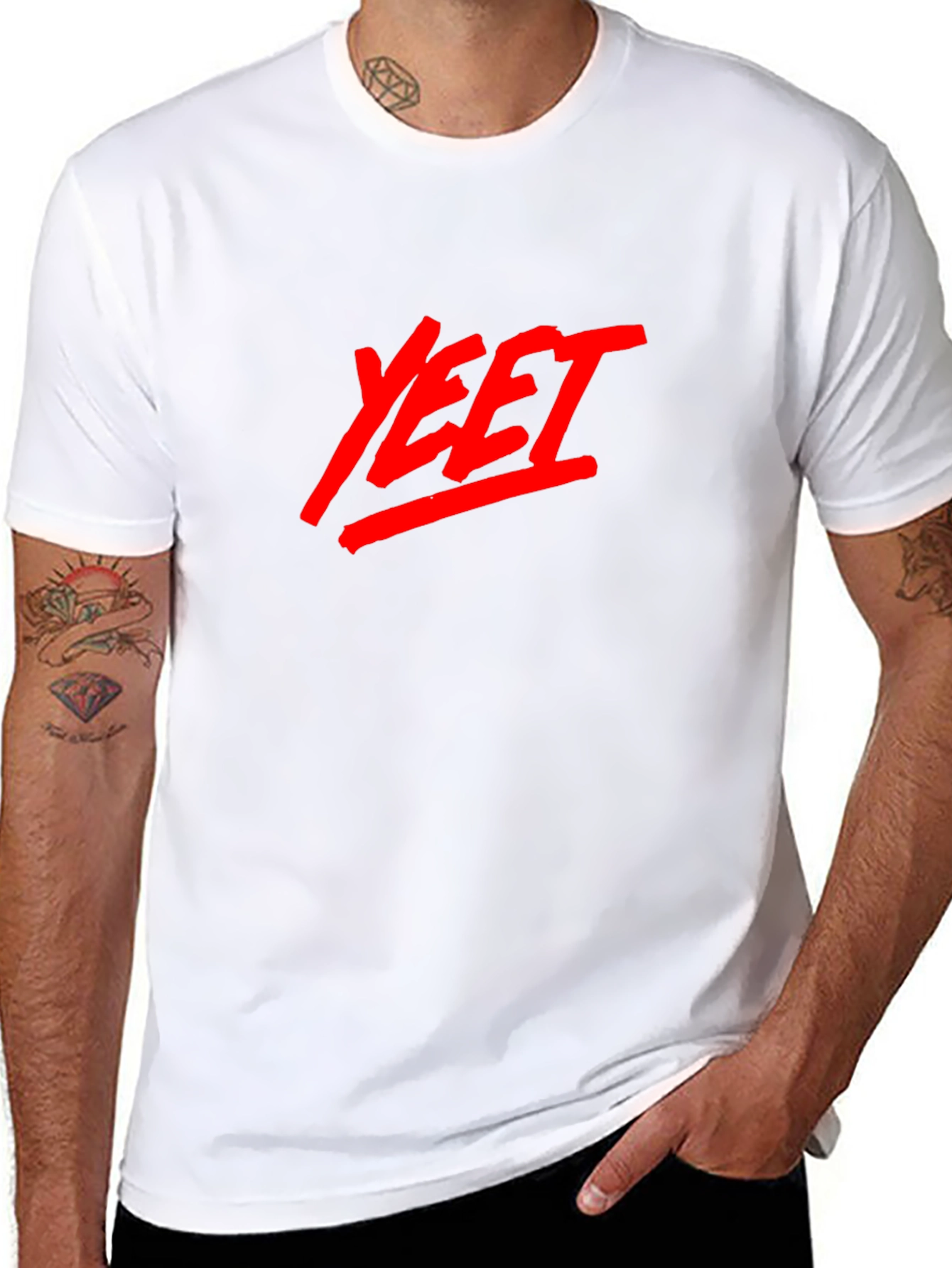 Black YEET Graphic Tee - Black Cotton Casual Shirt view 8