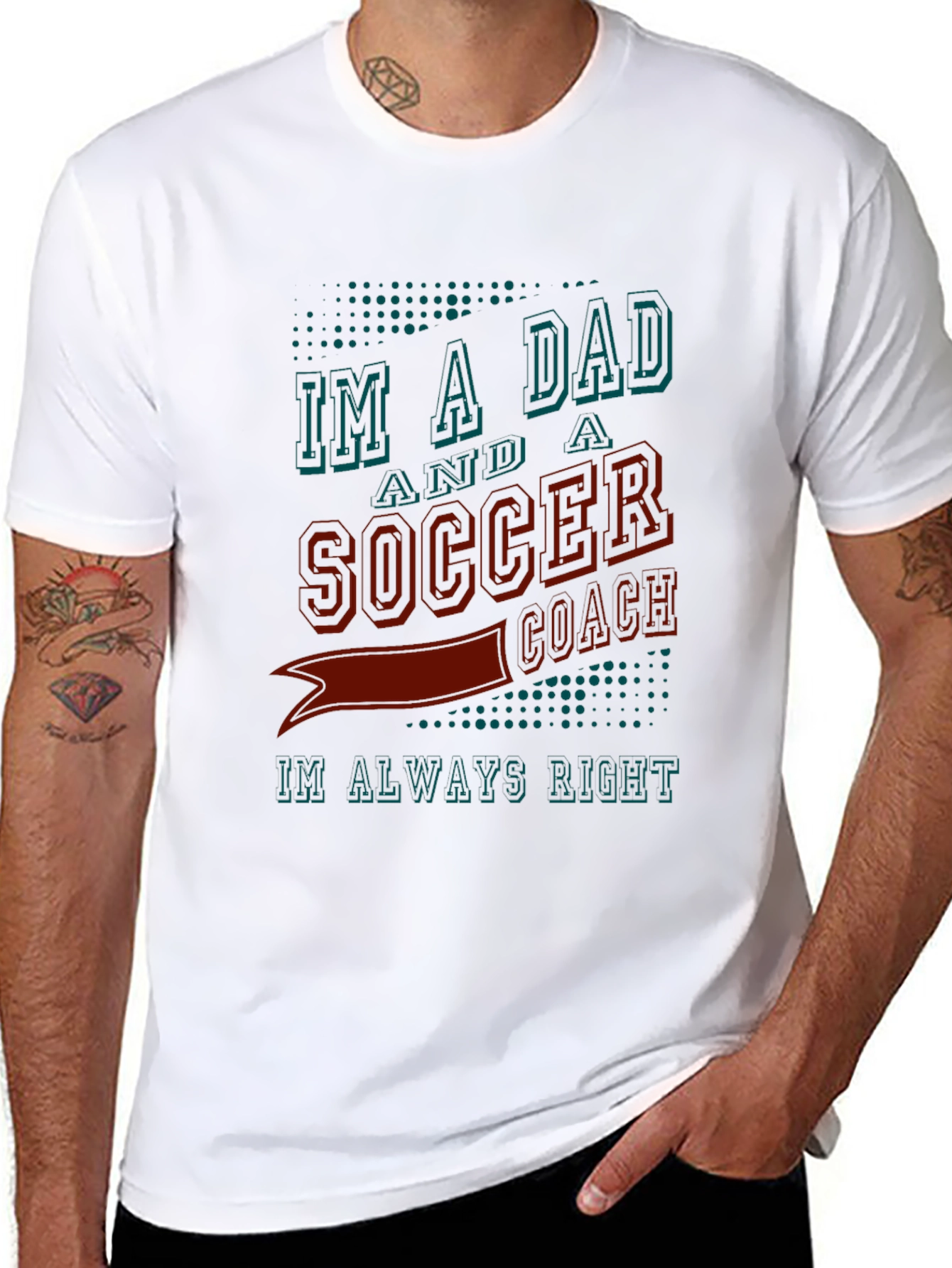 Black Dad Soccer Coach T-Shirt view 8