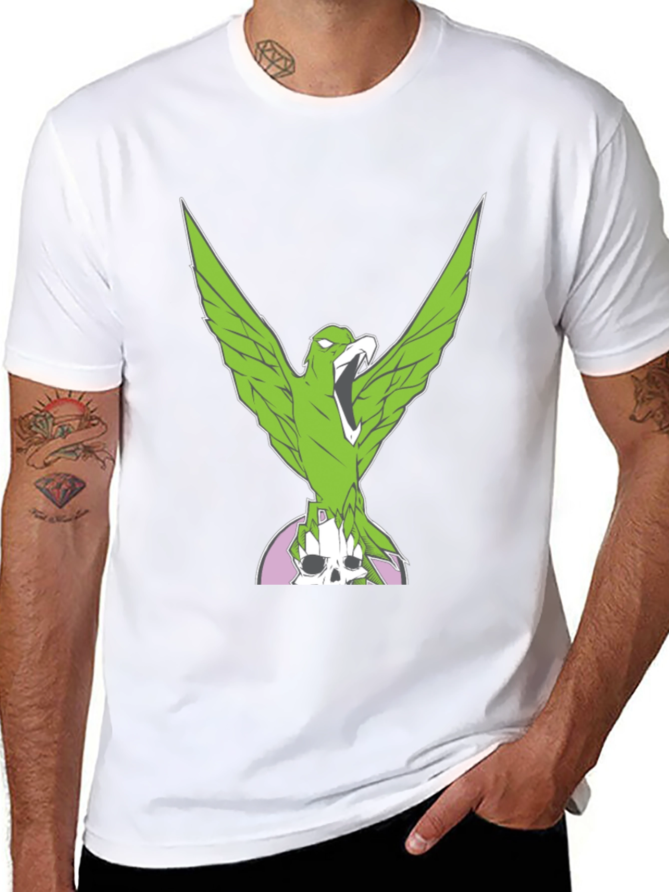 Black Green Eagle Graphic Tee view 8