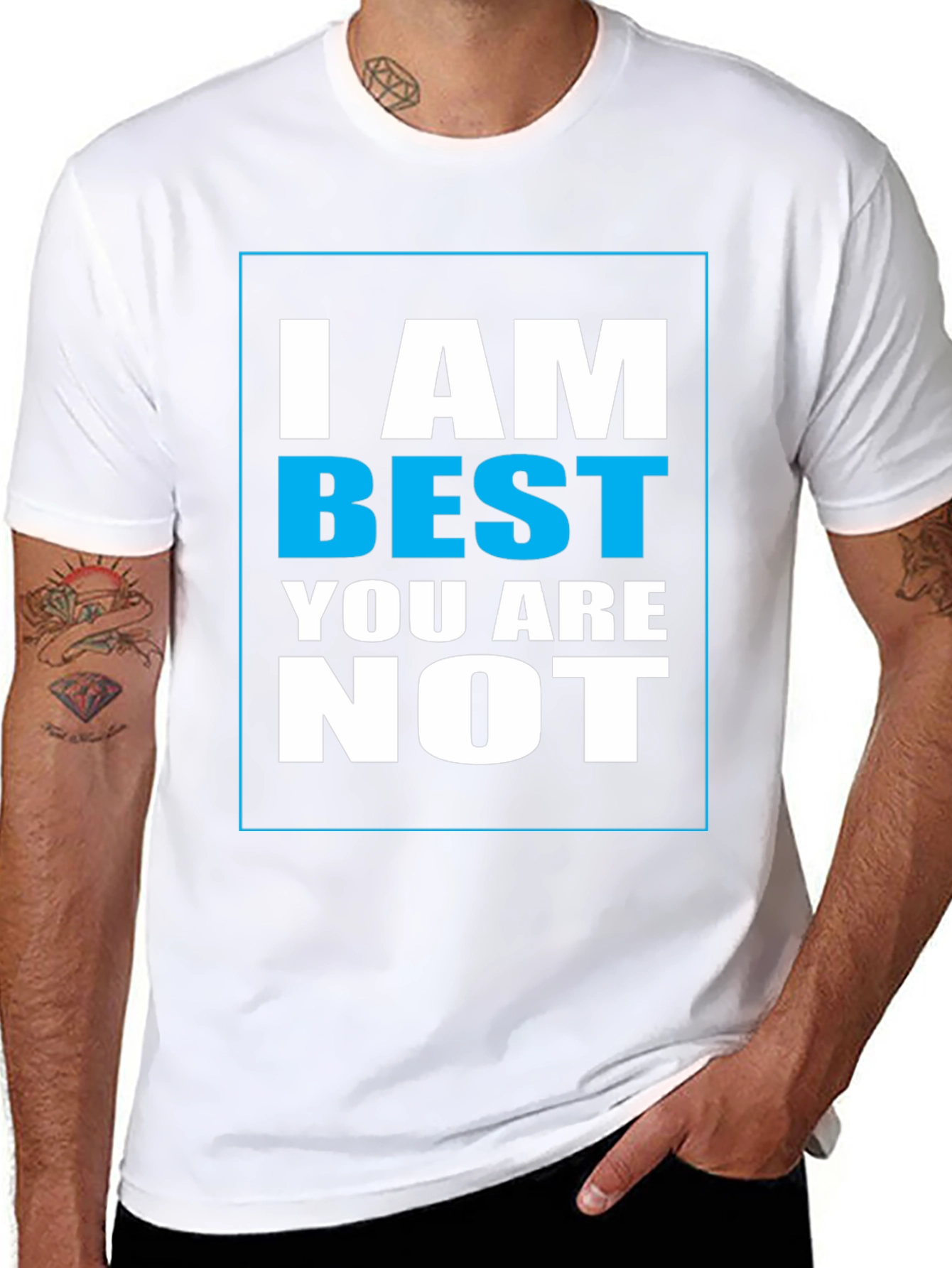 Black I Am Best Graphic Print T-Shirt view 8