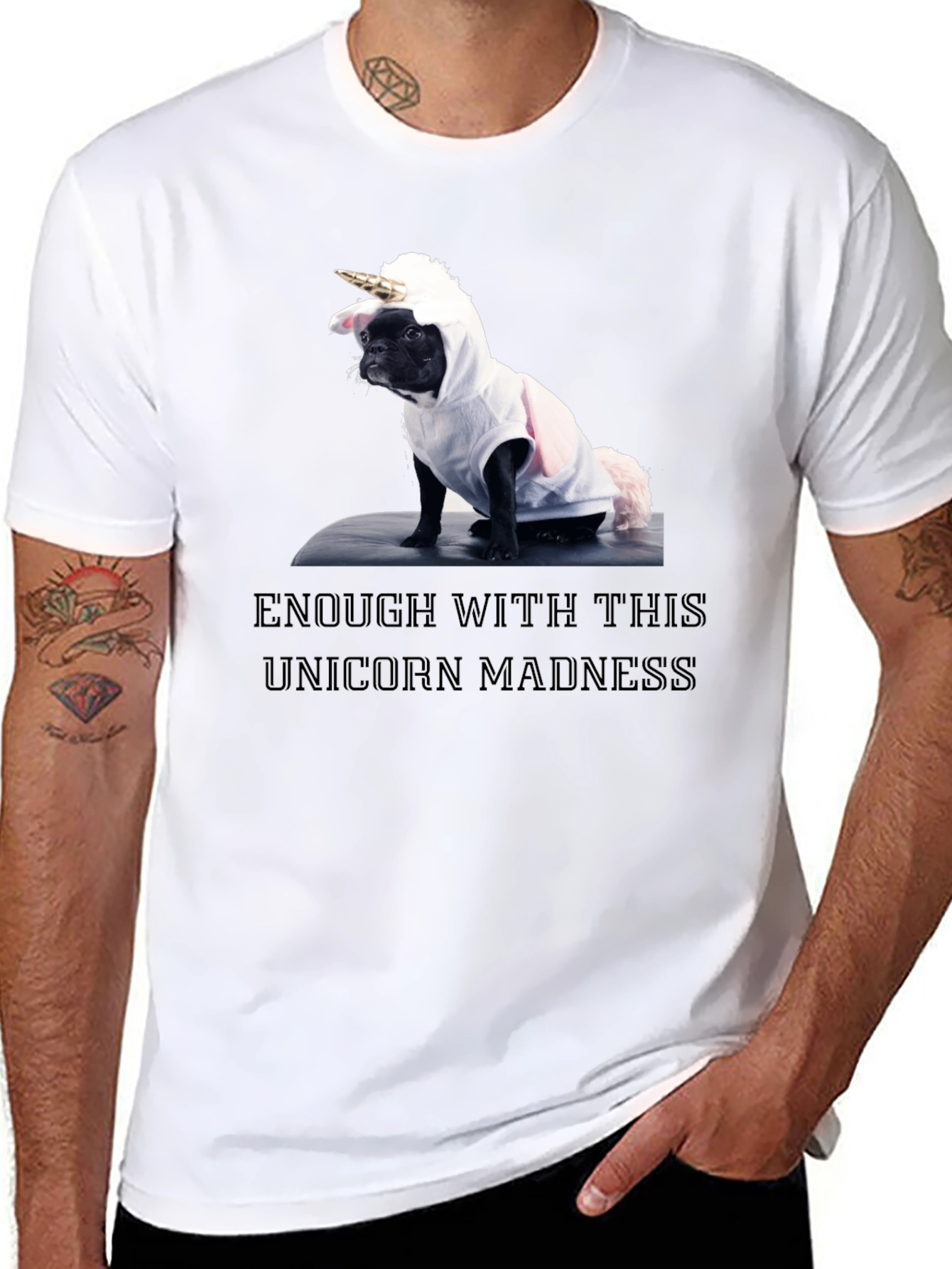 Black Unicorn Dog T-Shirt: Enough with the Madness! view 8