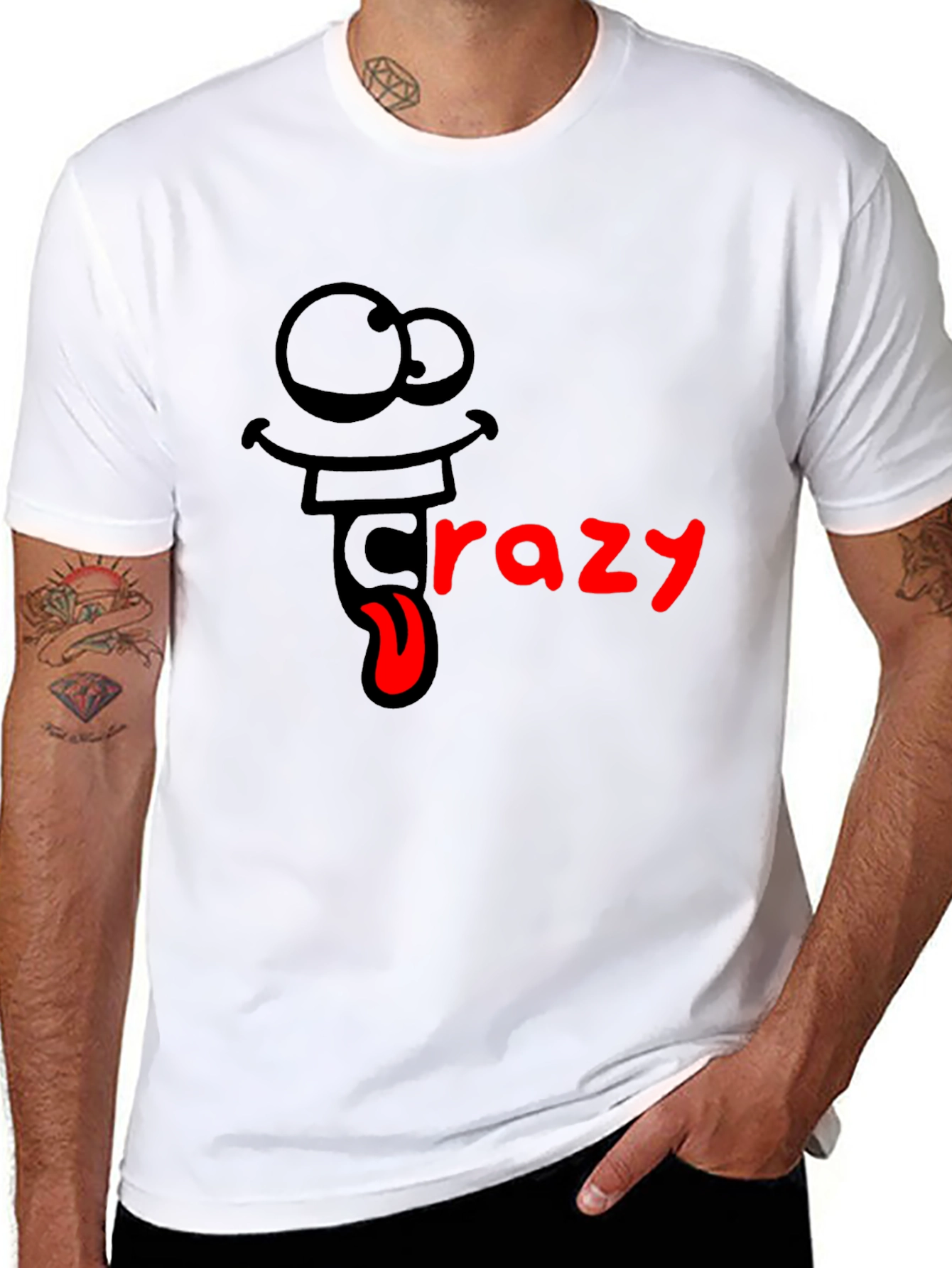 Black Crazy Cartoon Graphic T-Shirt view 8