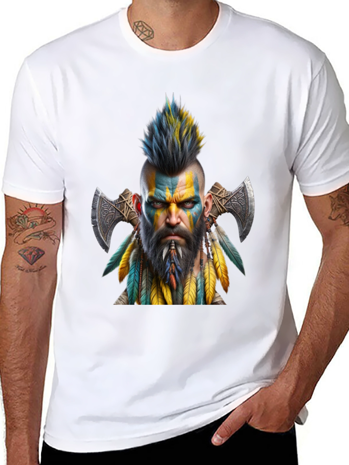 Black Viking Warrior Graphic Tee - Bold & Unique Design view 8