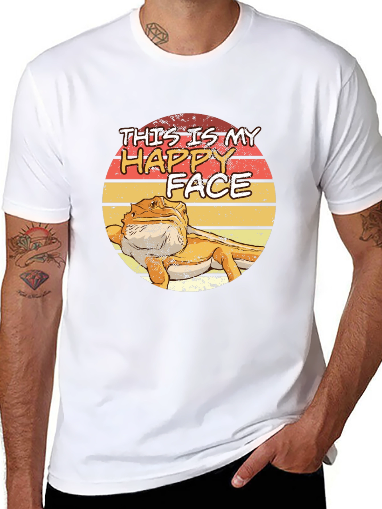 Black Bearded Dragon Happy Face T-Shirt - Lizard Lover Tee view 8