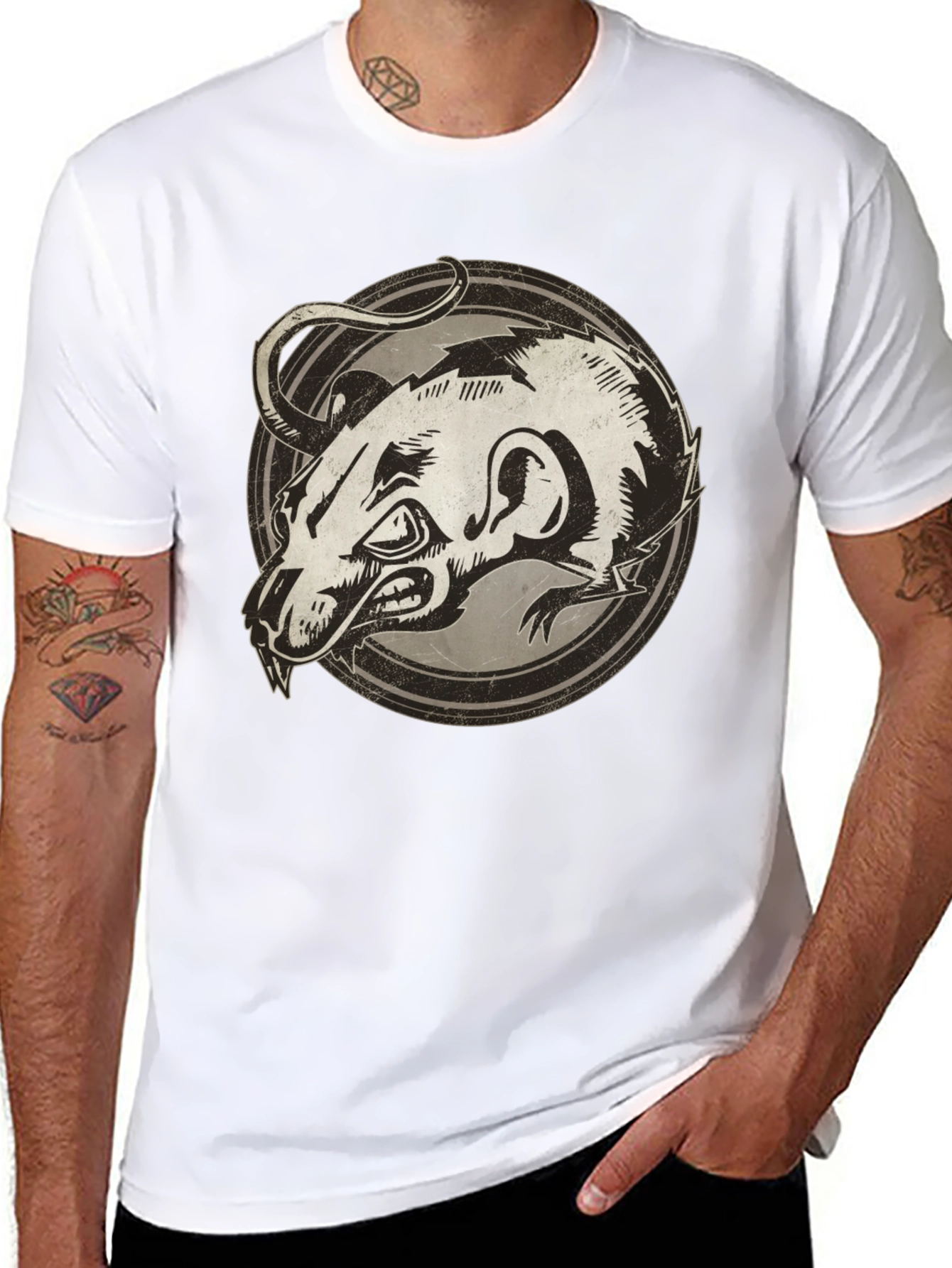 Black Rat Graphic Print Black T-Shirt view 8