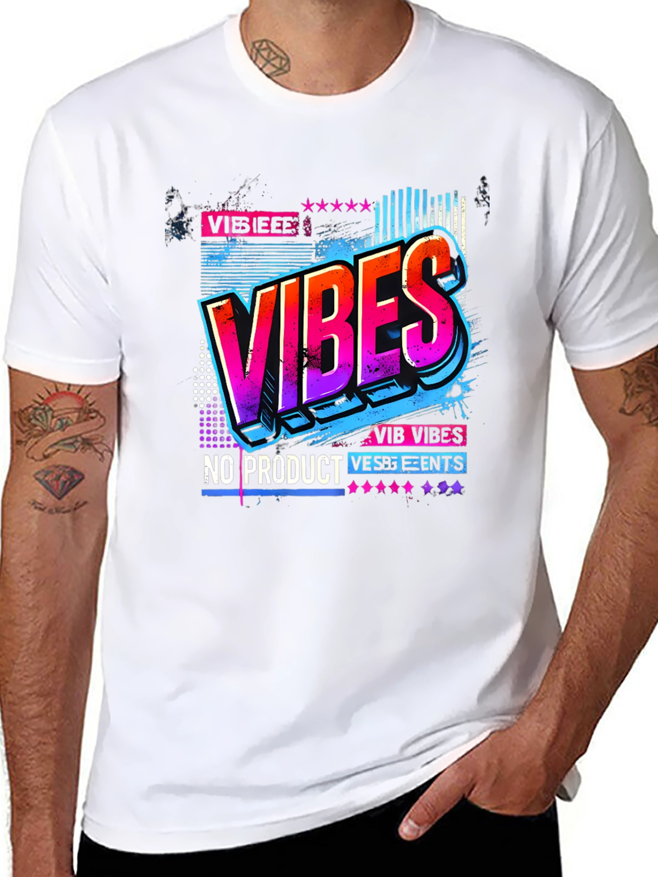 Black Vibes Graphic Tee - Retro Design view 8