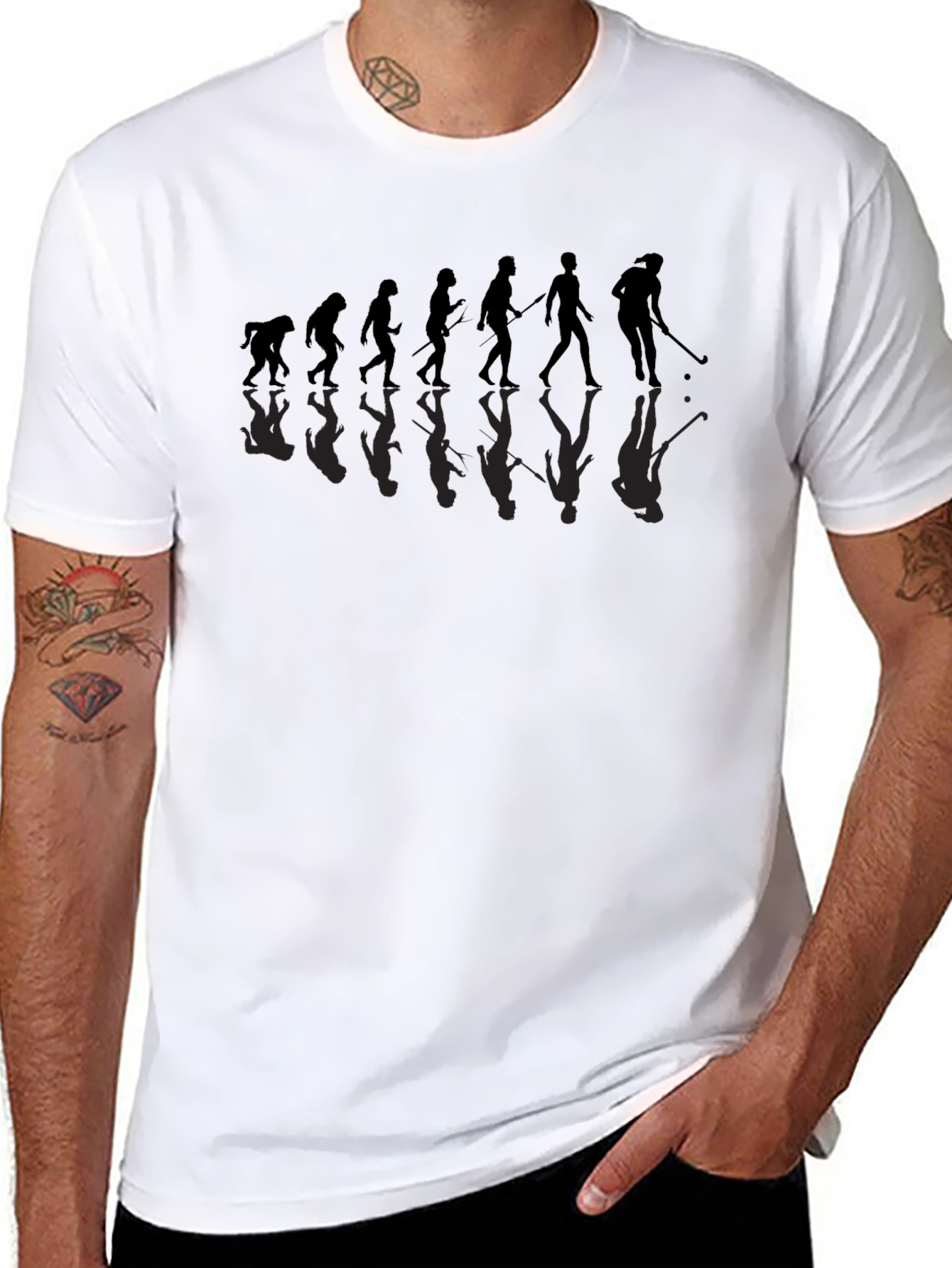 Black Golf Evolution Graphic T-Shirt - Funny Golfer Tee view 8