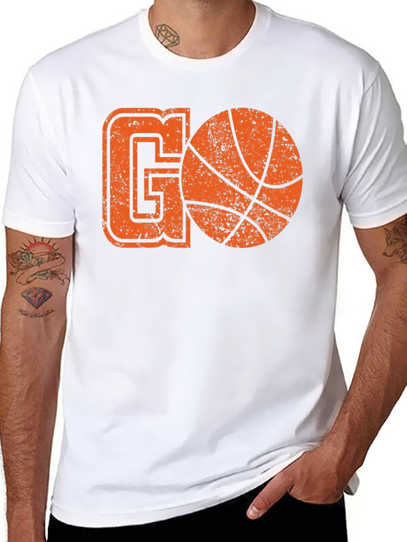 Black Basketball GO T-Shirt - Black Cotton Graphic Tee view 8
