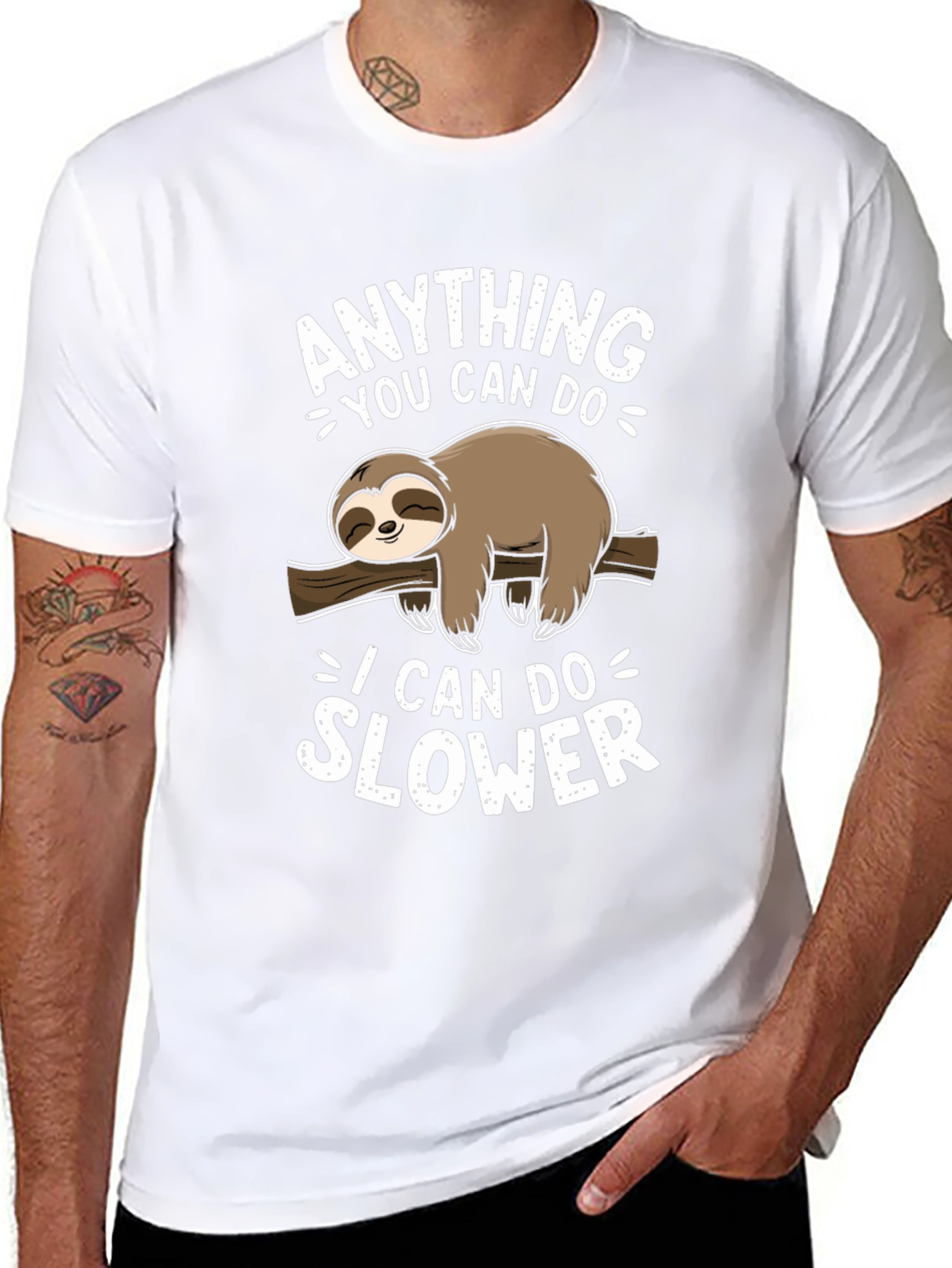 Black Sloth Graphic Tee - Anything You Can Do Slower view 8