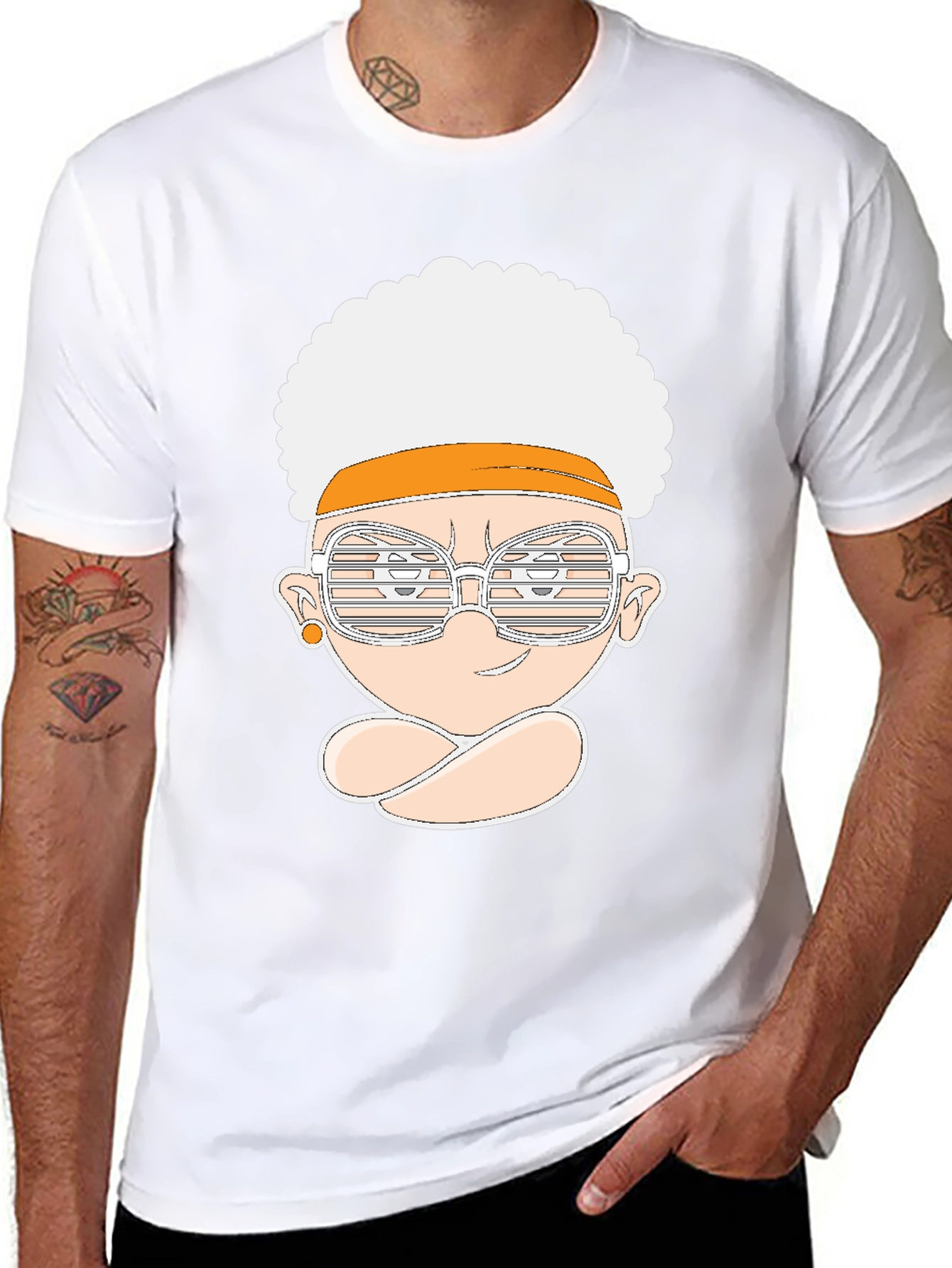 Black Funky Afro Cartoon Tee view 8