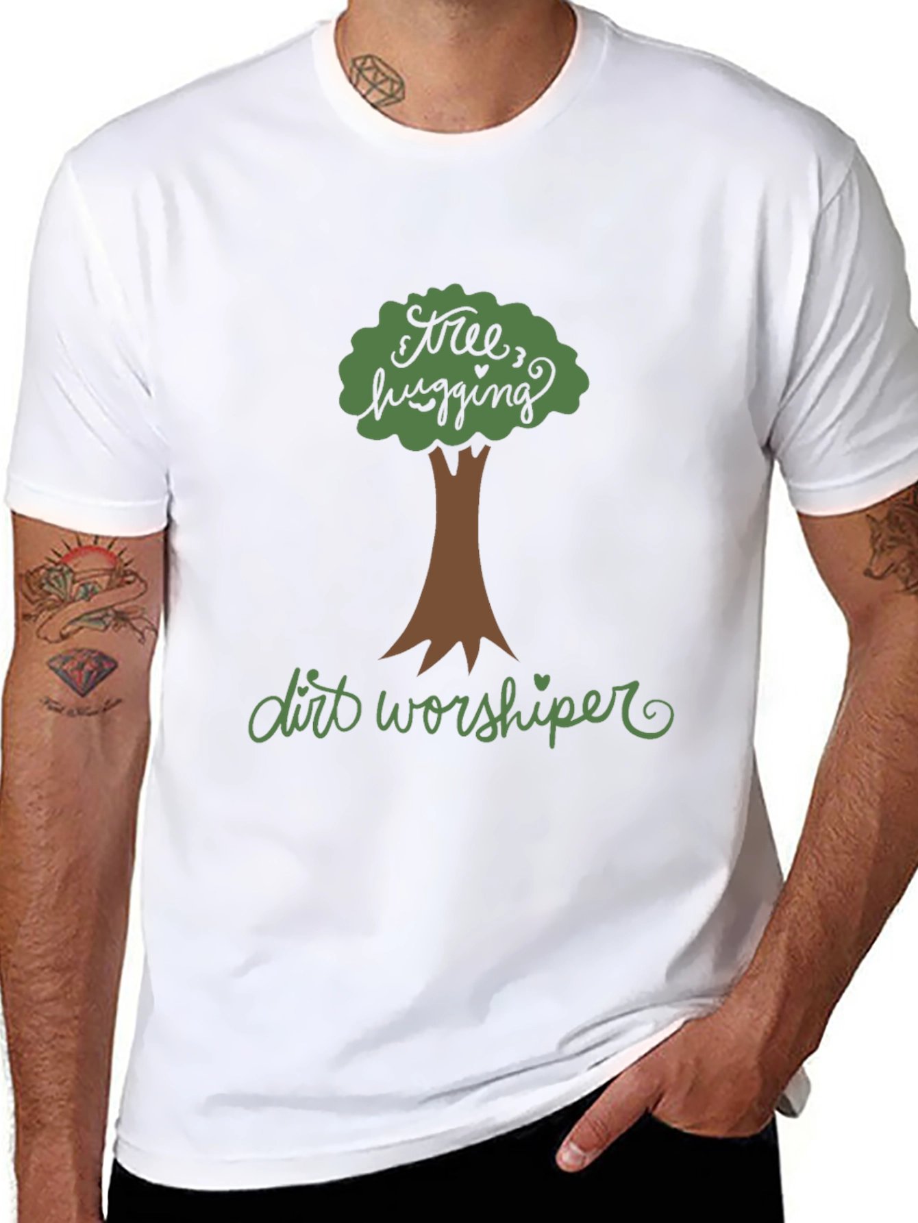 Black Tree Hugging Dirt Worshiper Graphic Tee - Eco-Friendly view 8