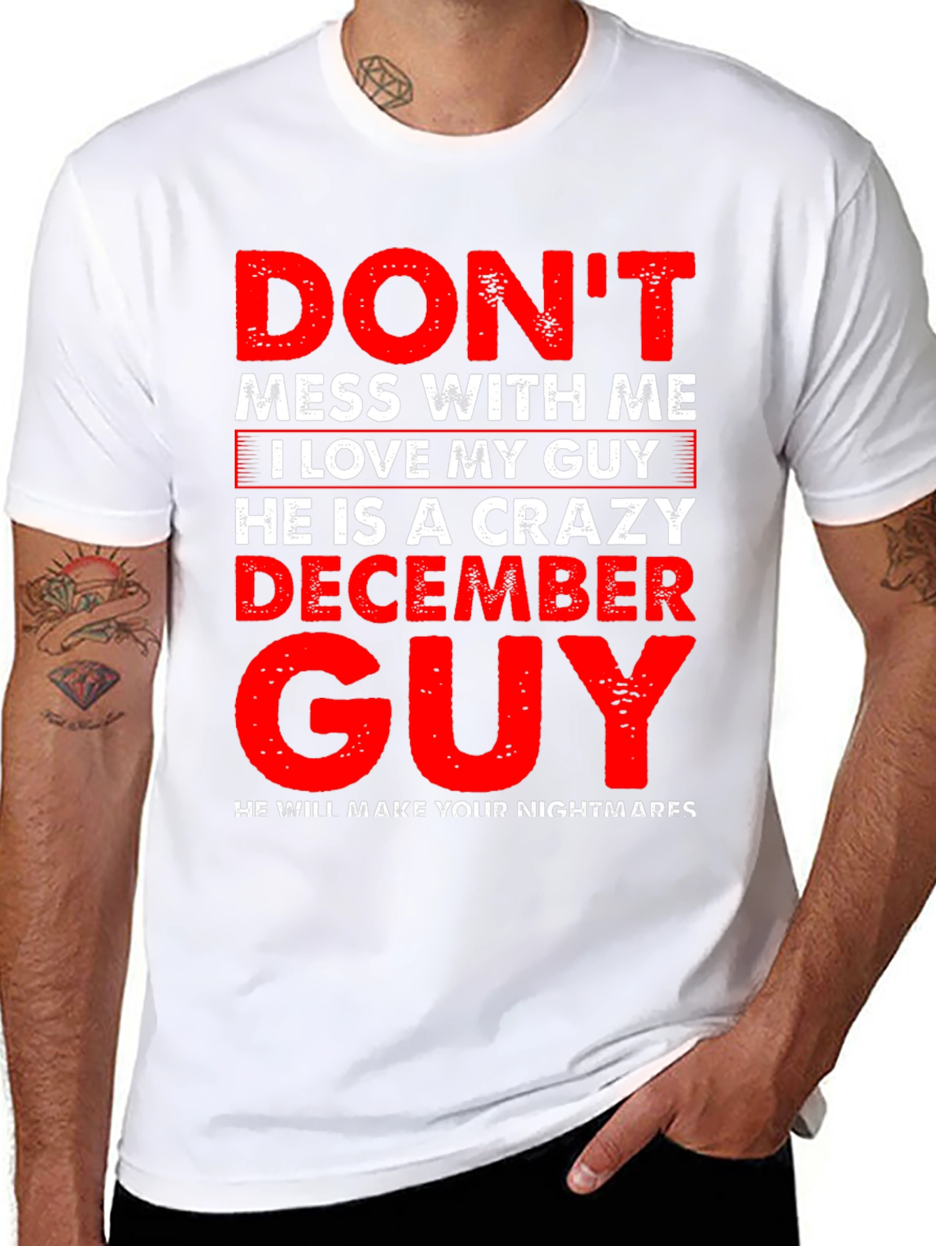 Black Crazy December Guy Graphic Tee - Don't Mess With Me T-Shirt view 8