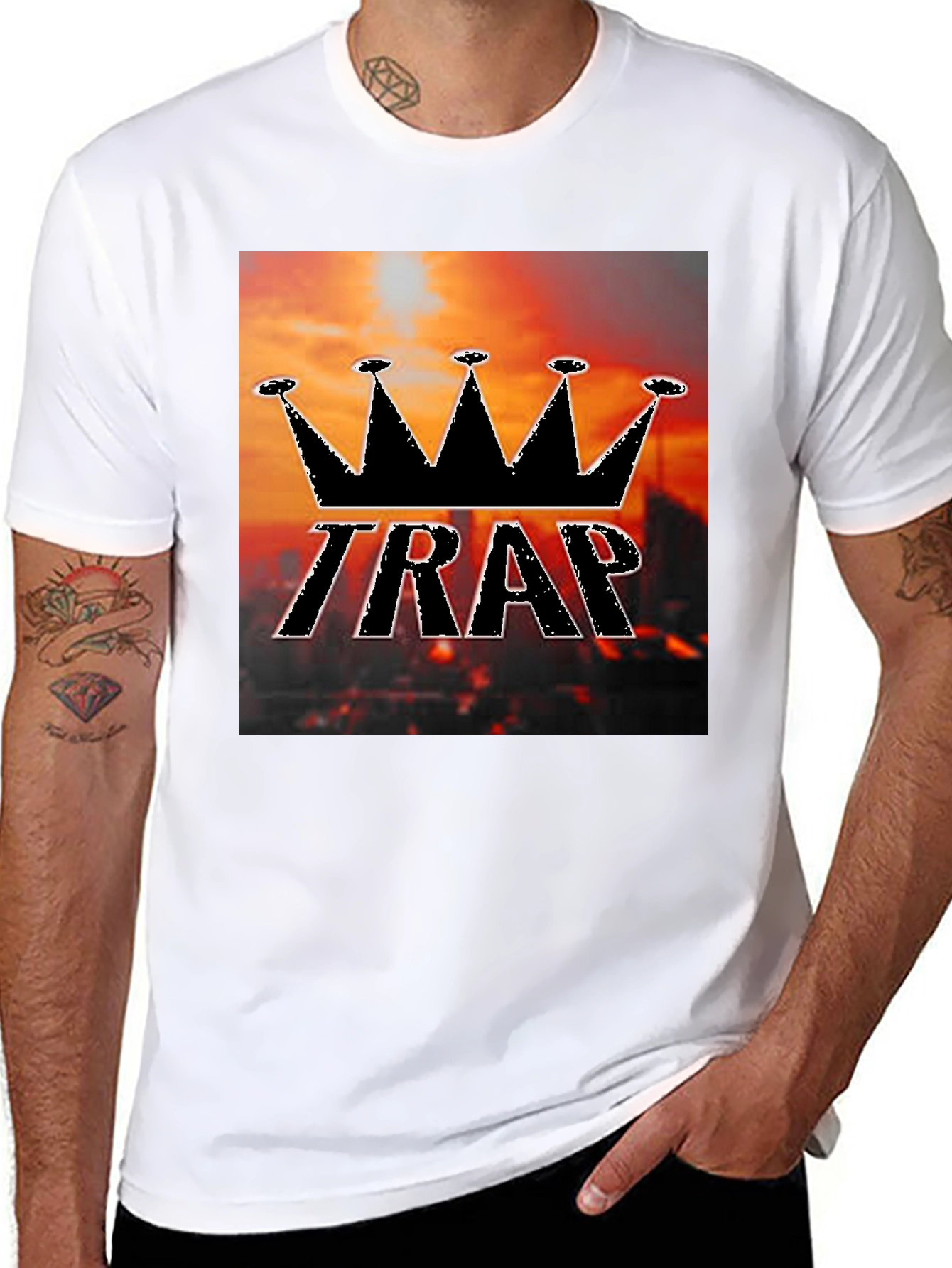 Black Trap King Black Graphic T-Shirt view 8
