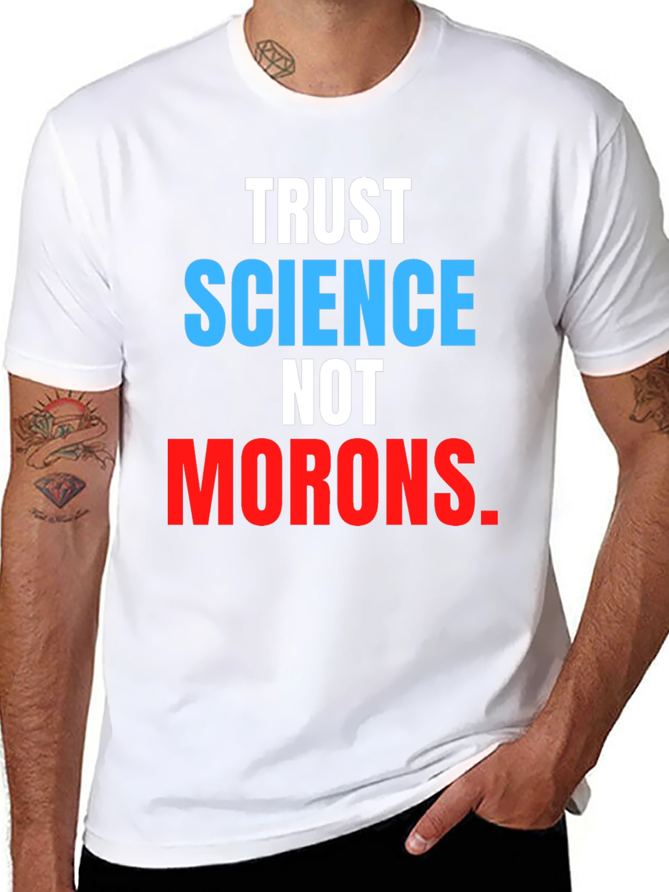 Black Trust Science Not Morons T-Shirt view 8