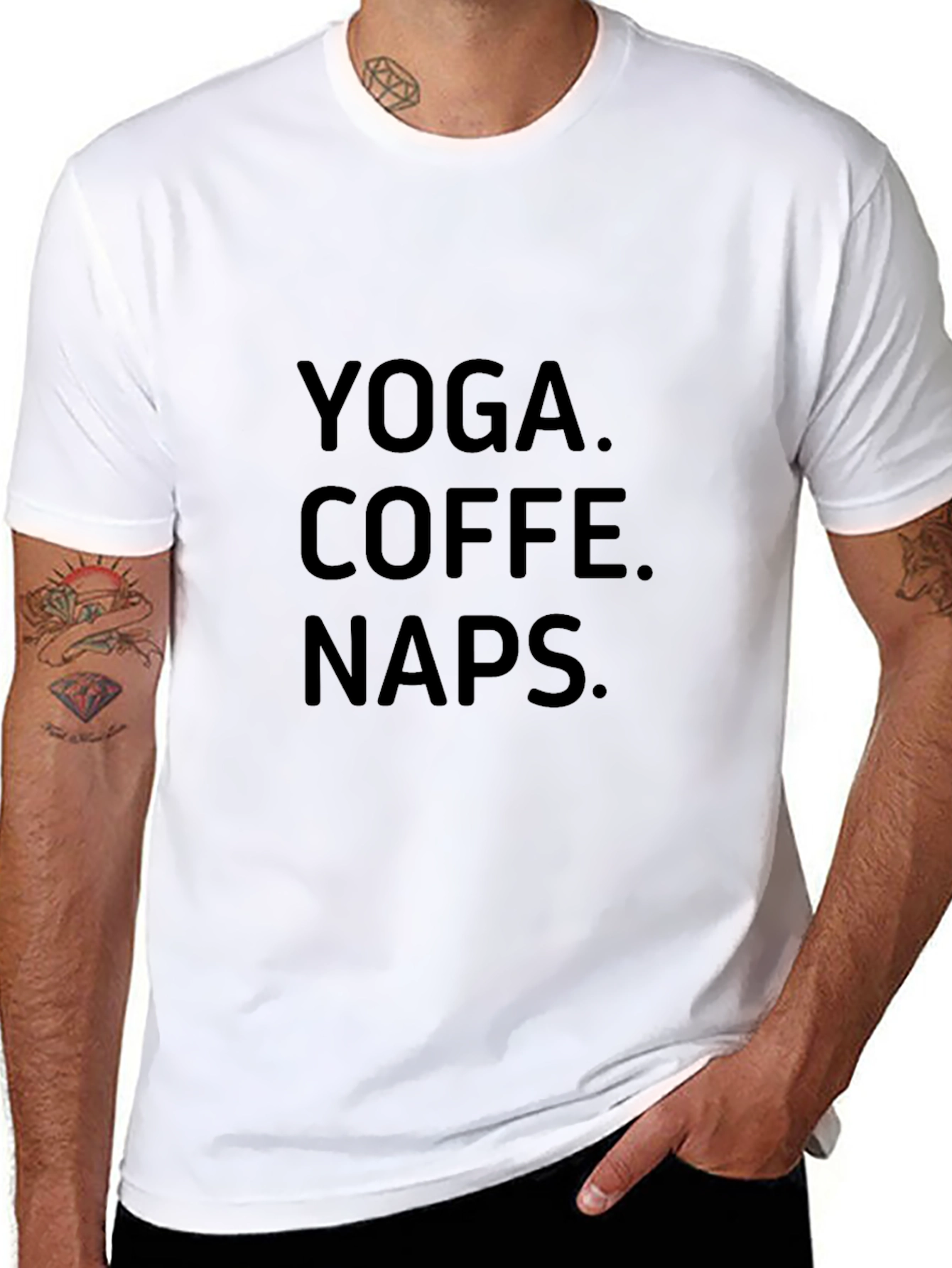 Black Yoga Coffee Naps T-Shirt - Relaxed Everyday Wear view 8