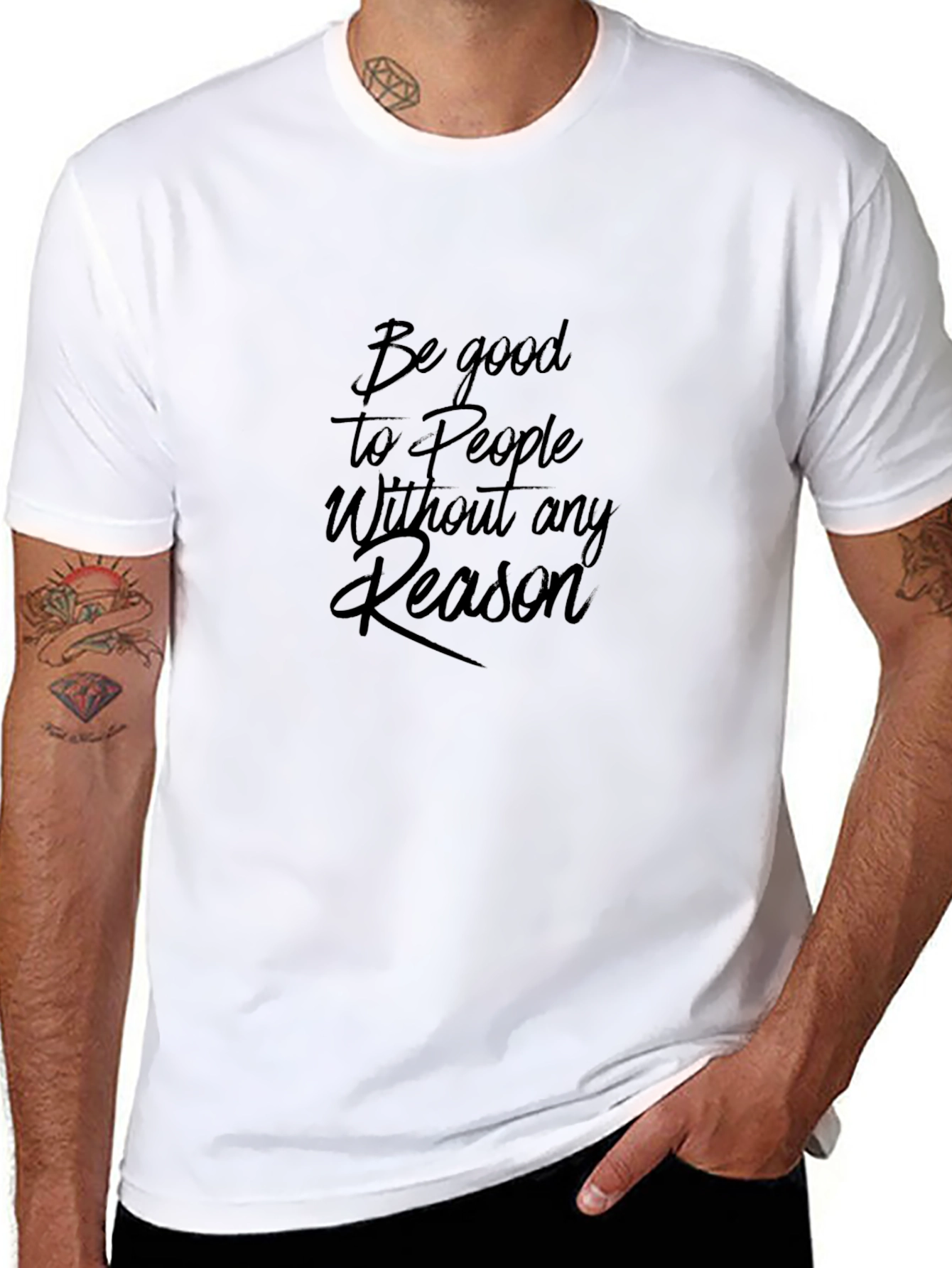 Black Inspirational Black T-Shirt: Be Good to People view 8