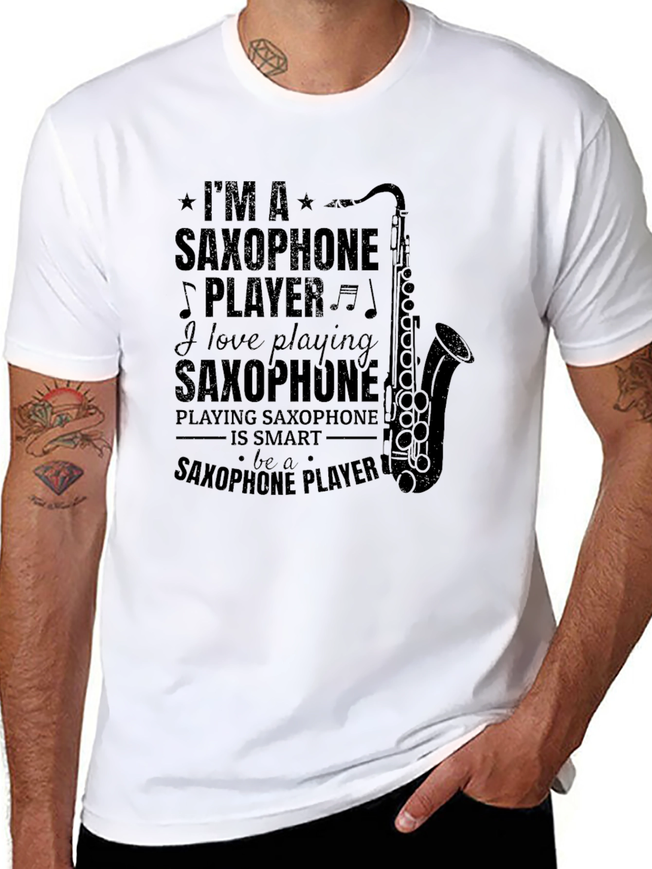Black I'm A Saxophone Player Black T-Shirt view 8
