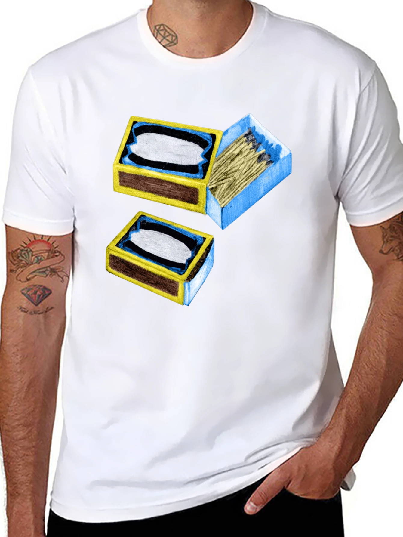 Black Matchbox Graphic Tee - Unique Design view 8